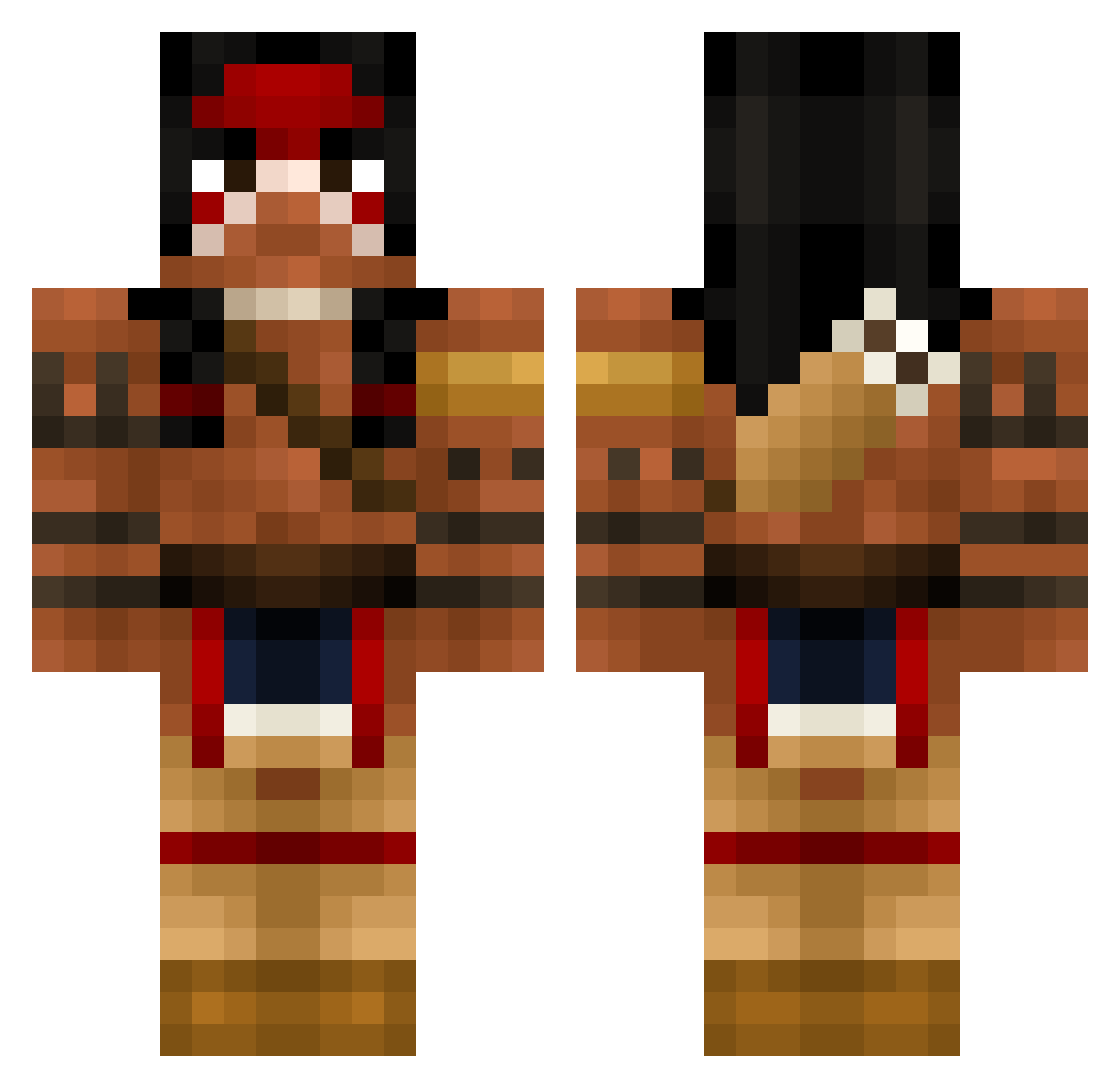 chiefinit Minecraft skin, front and back view