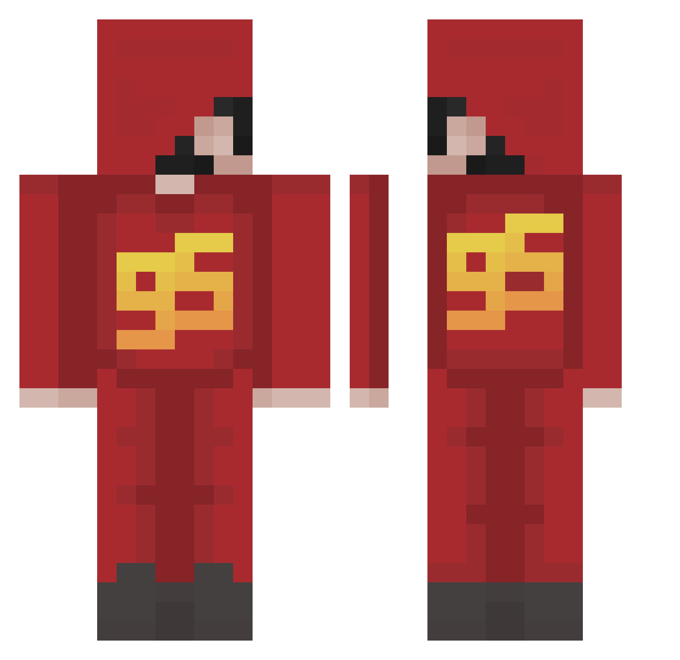 Mcqueen2503 Minecraft skin, front and back view