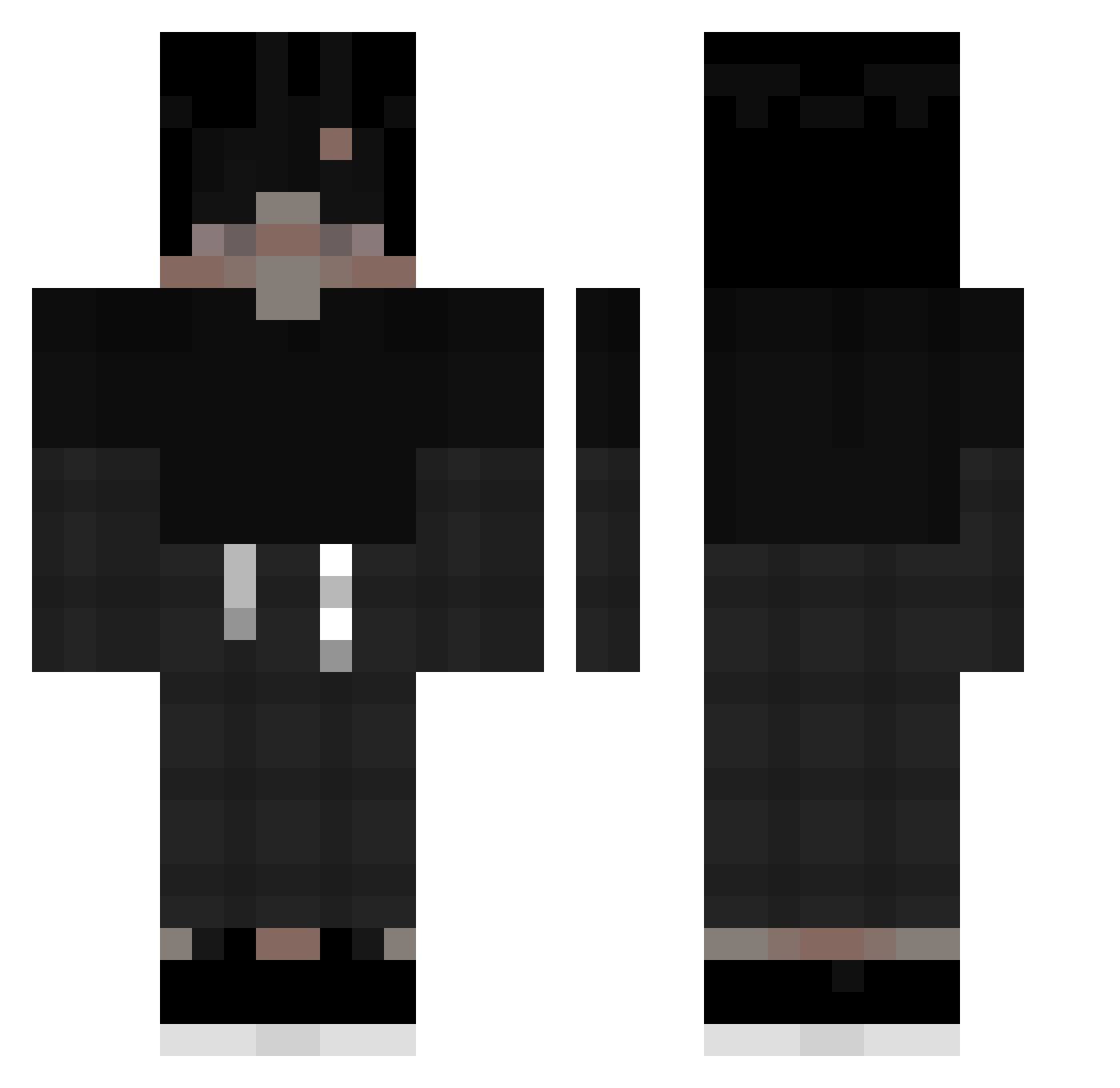 shax96 Minecraft skin, front and back view