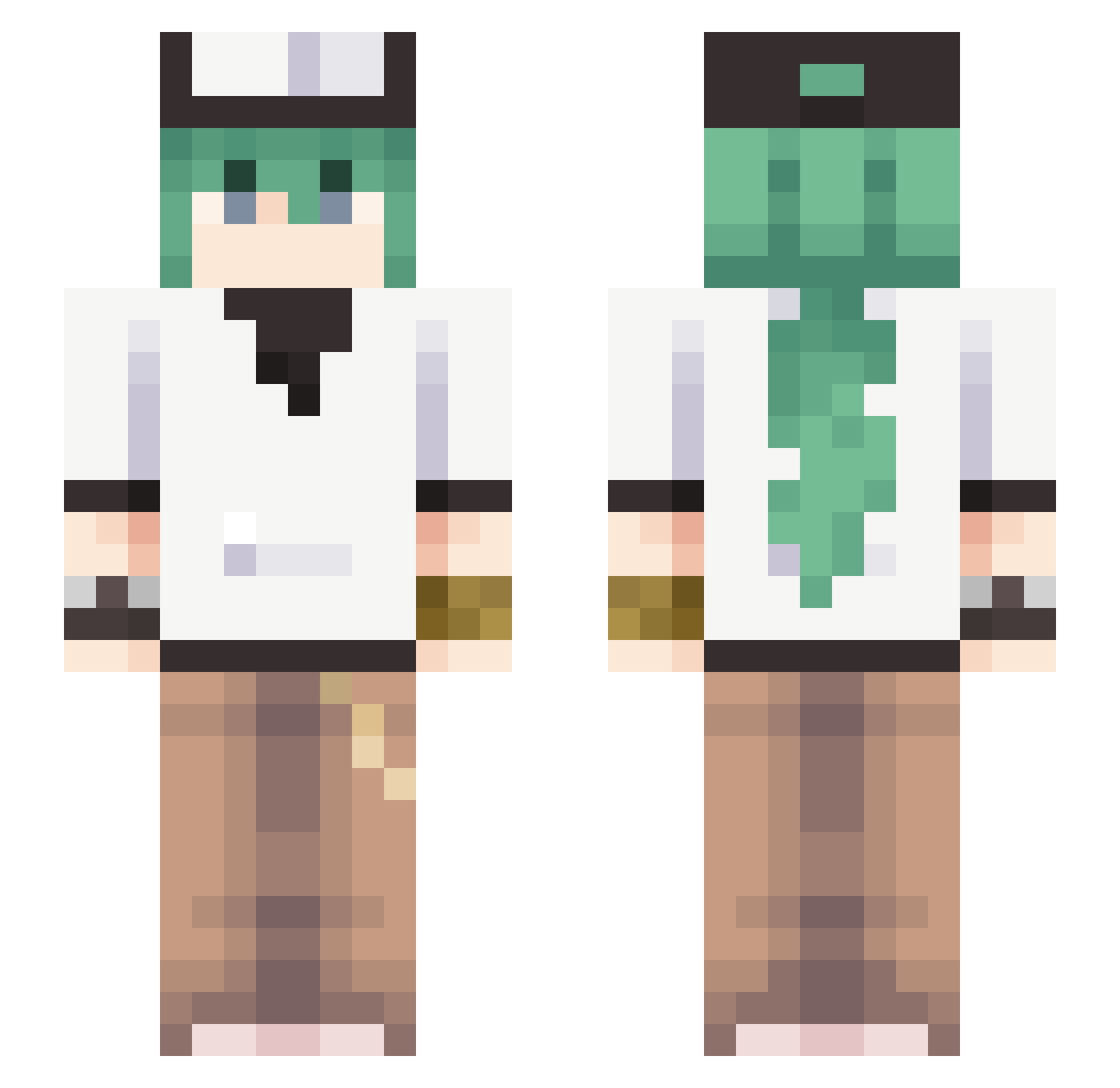 ChaHooHaa Minecraft skin, front and back view