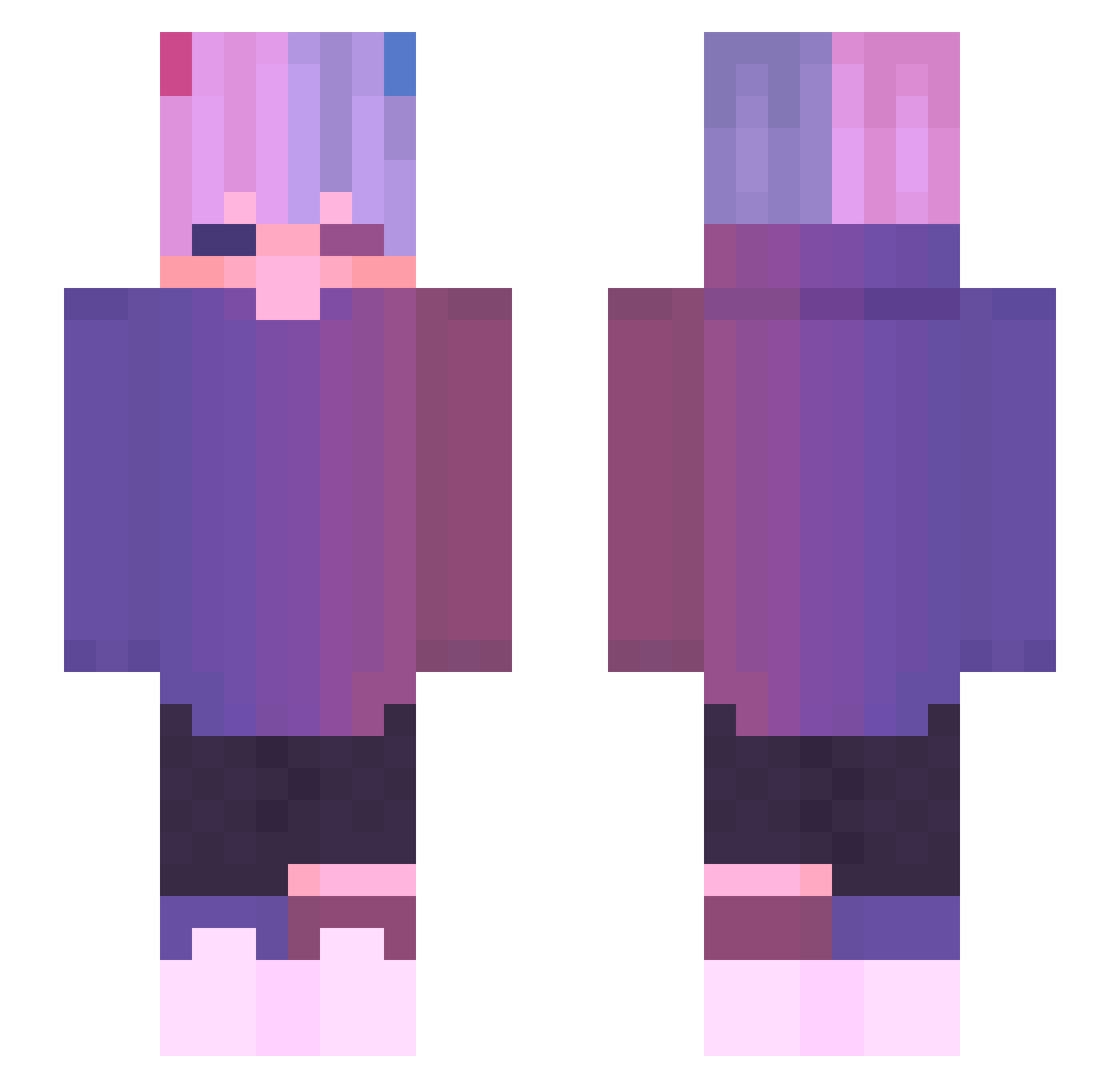 versyte Minecraft skin, front and back view
