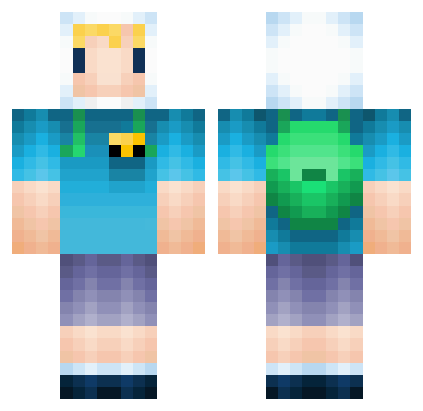 SomeoneWet Minecraft skin, front and back view
