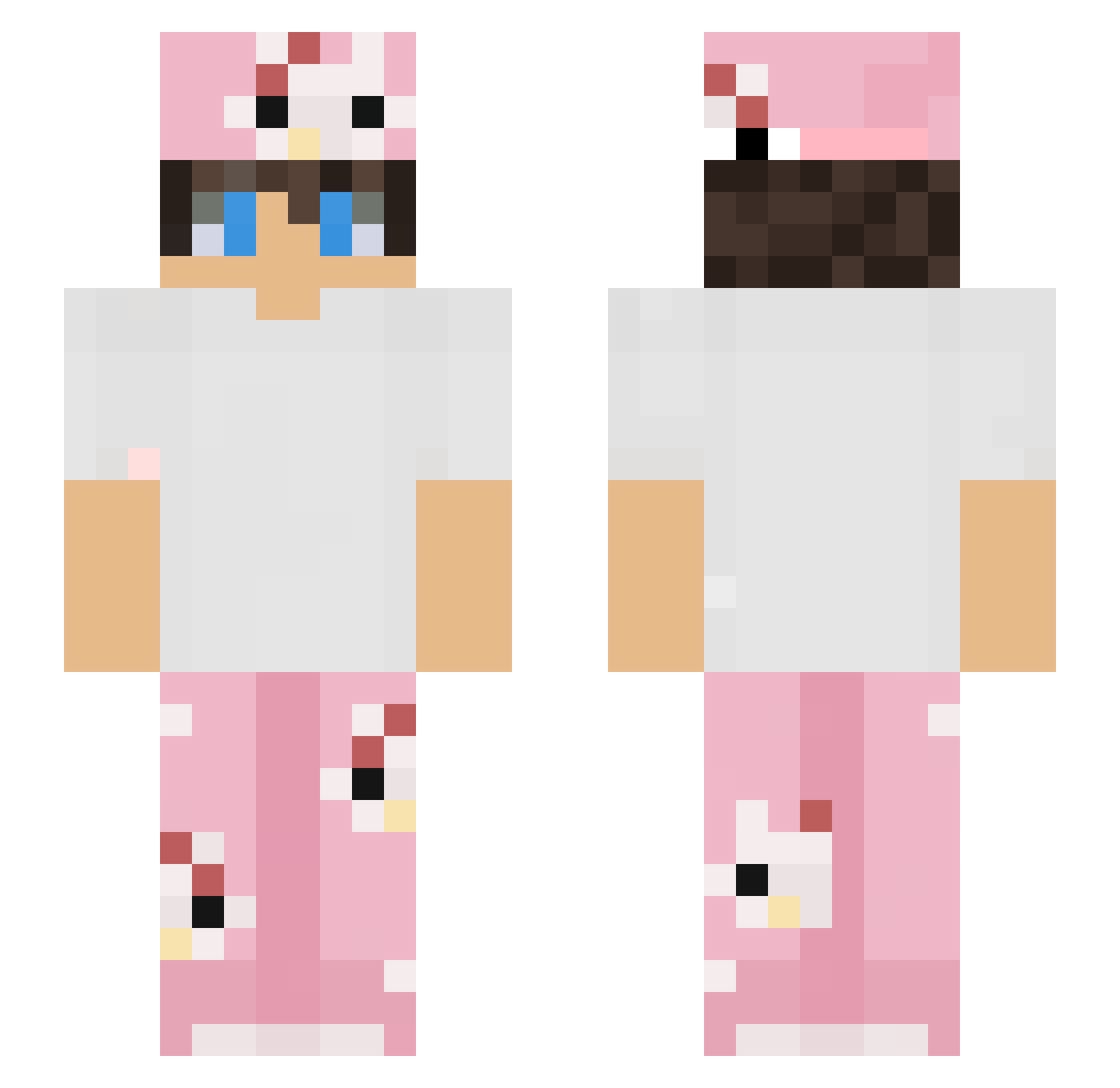 T_LUX Minecraft skin, front and back view