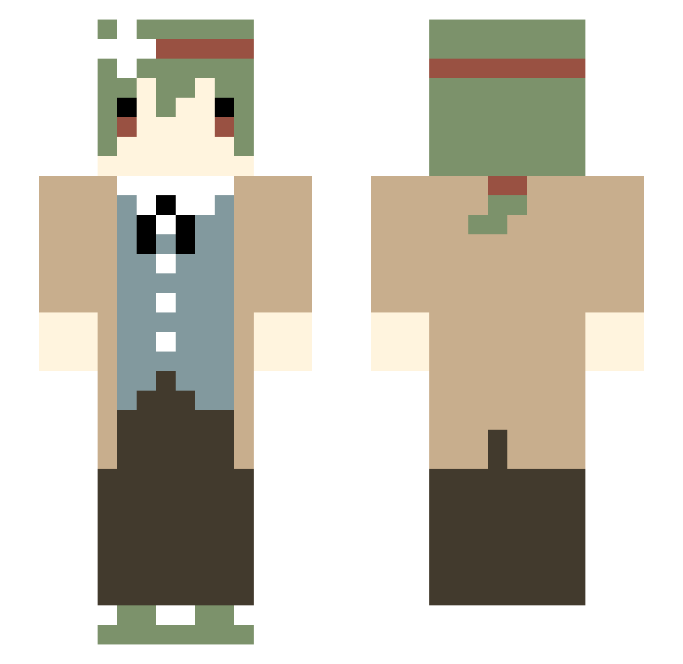 AmusingUsername Minecraft skin, front and back view