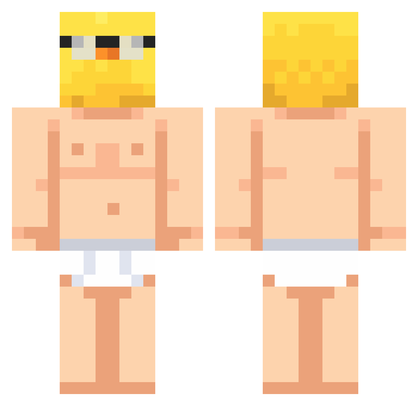 Gwamps Minecraft skin, front and back view