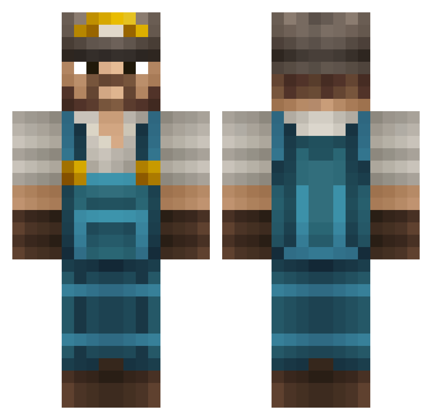 Skair_ Minecraft skin, front and back view