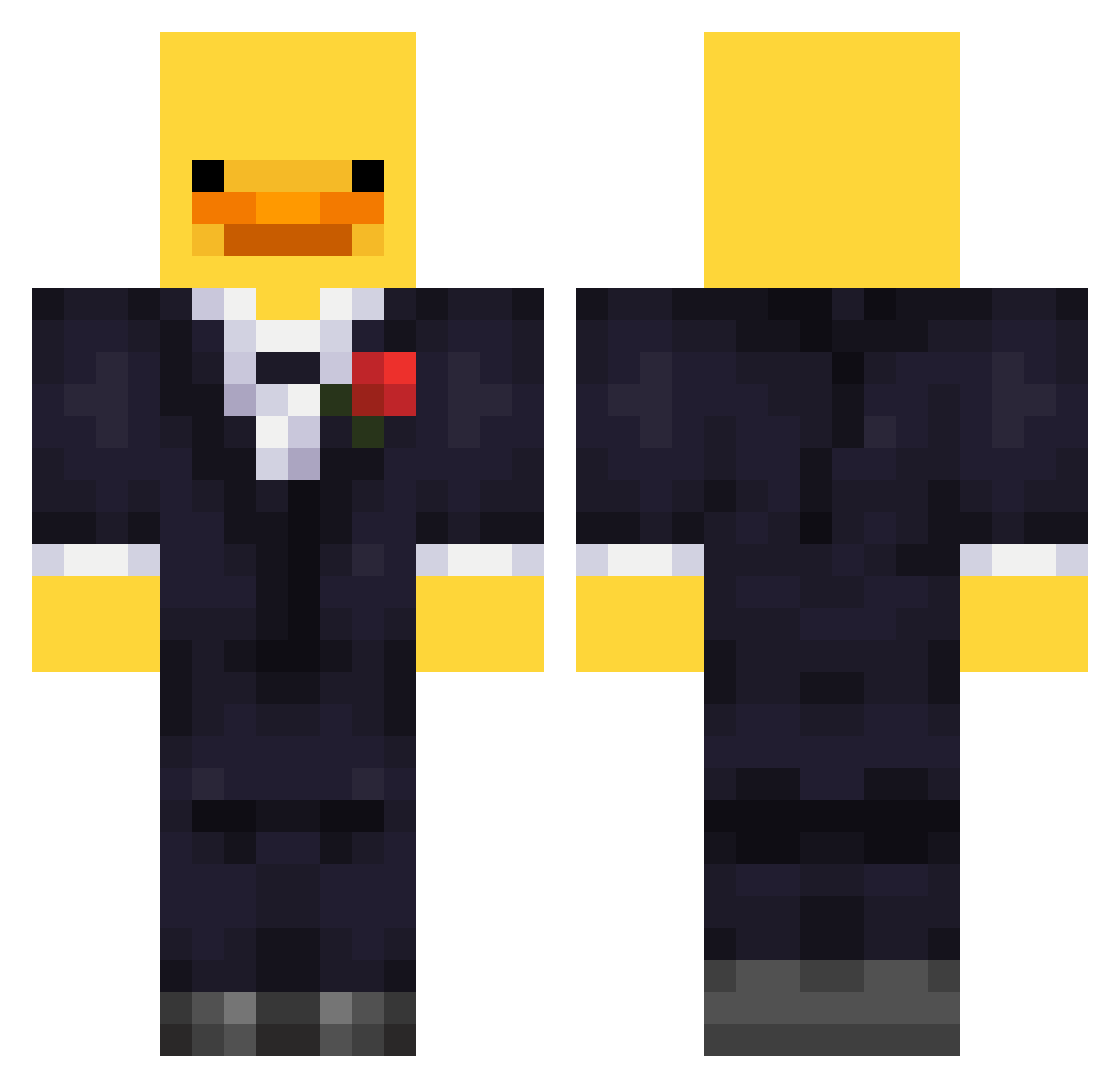 Varthik Minecraft skin, front and back view