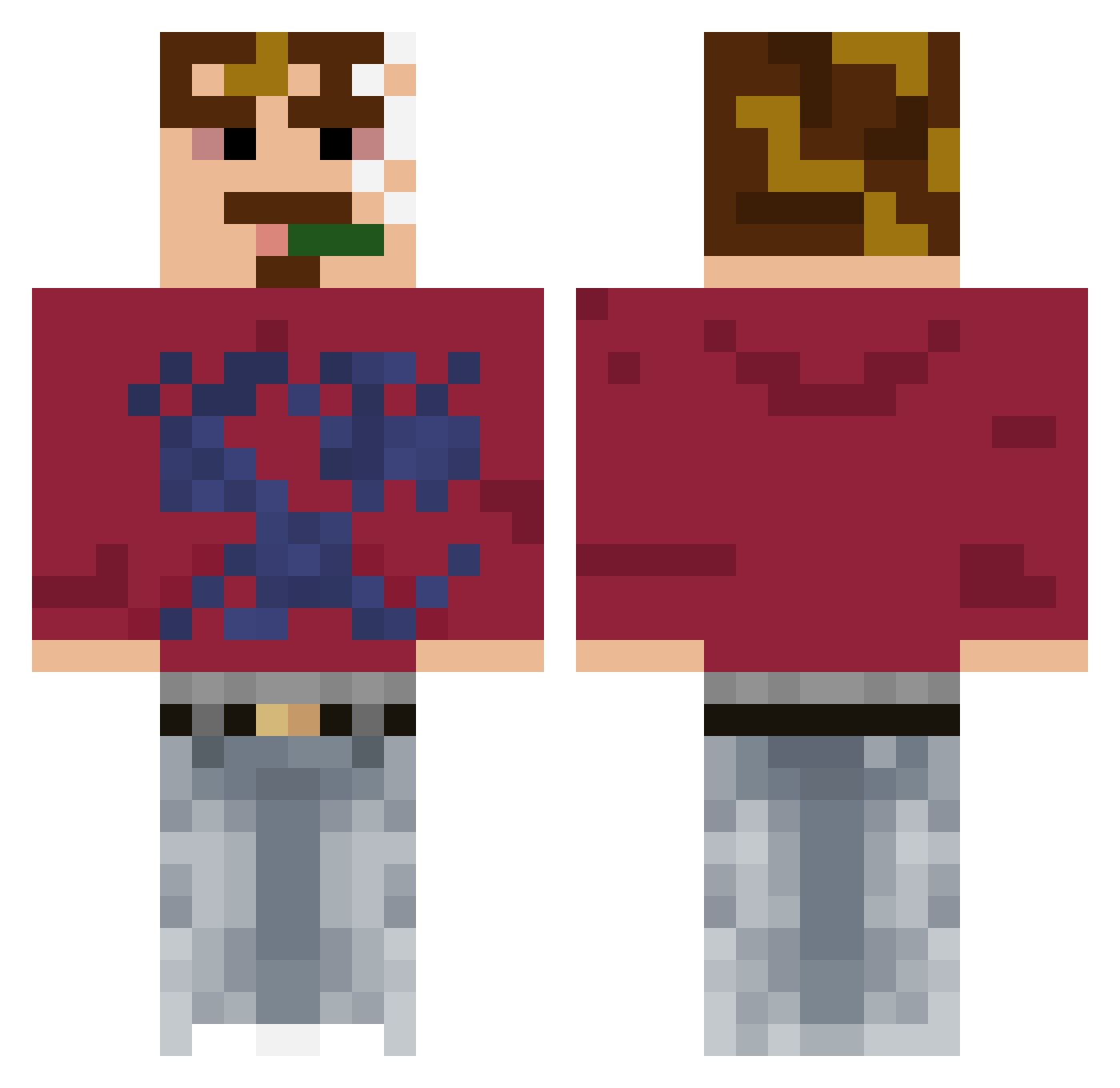 colinimy Minecraft skin, front and back view