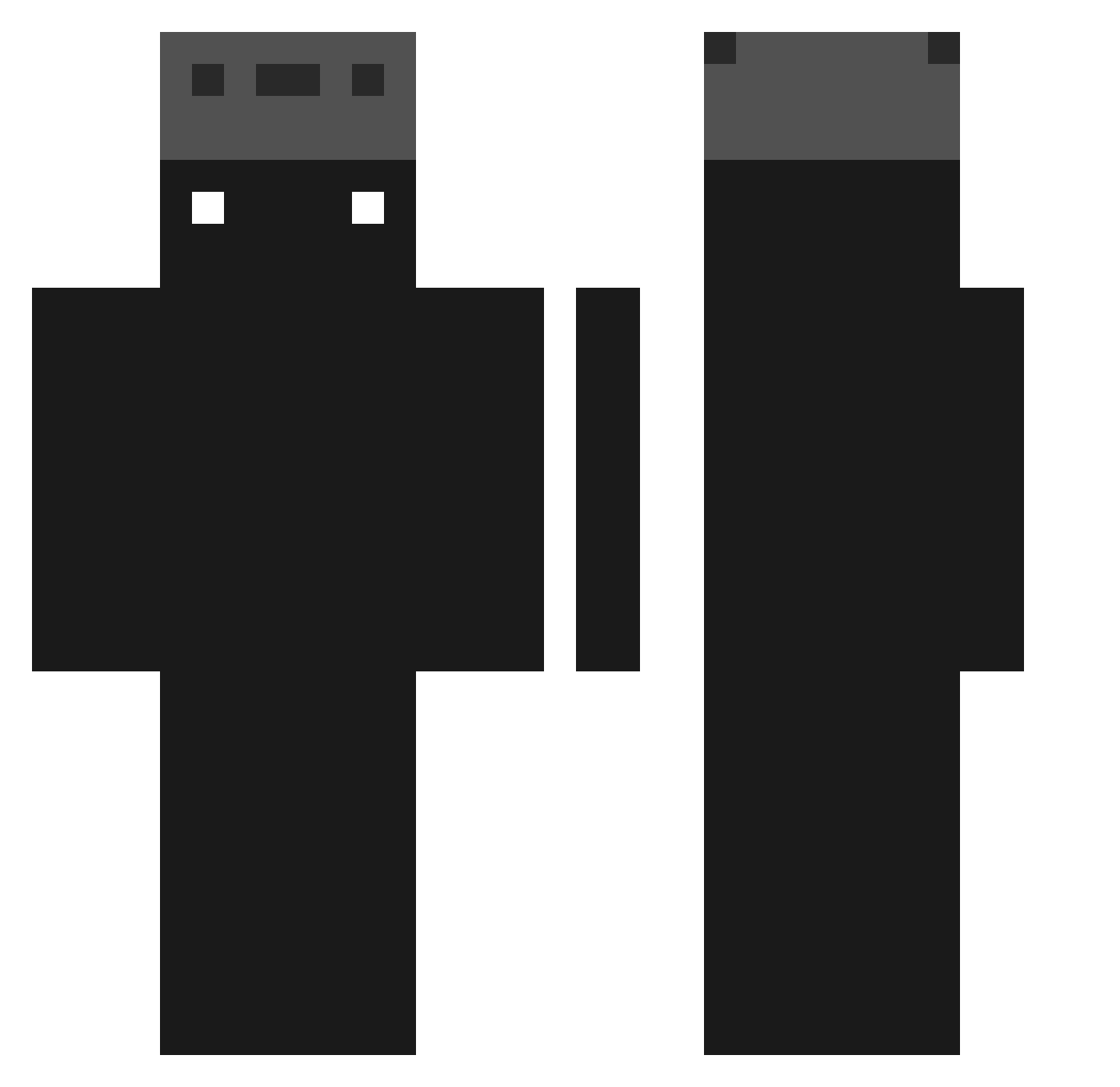 Zanriah Minecraft skin, front and back view