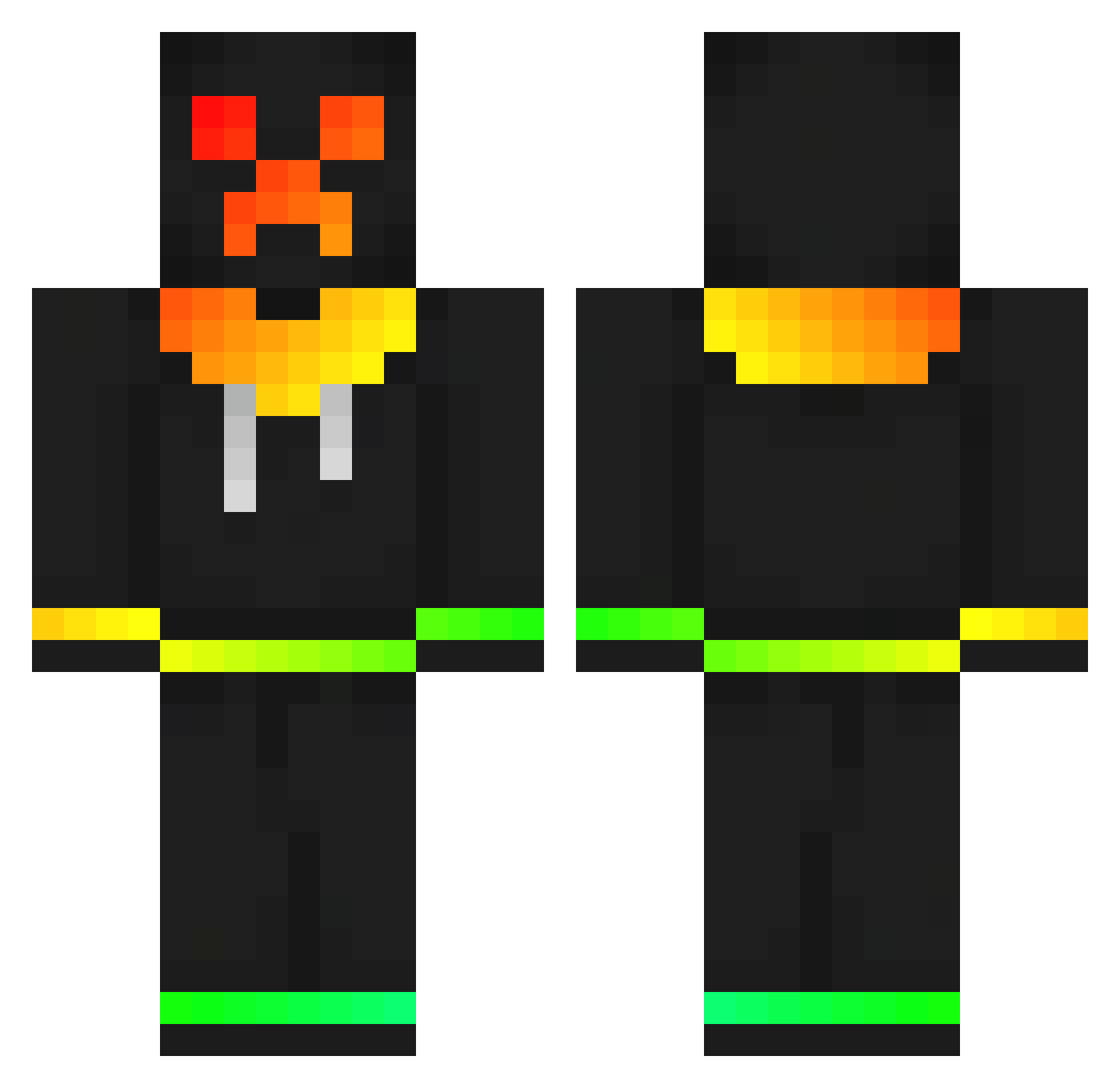 SuperMariius Minecraft skin, front and back view