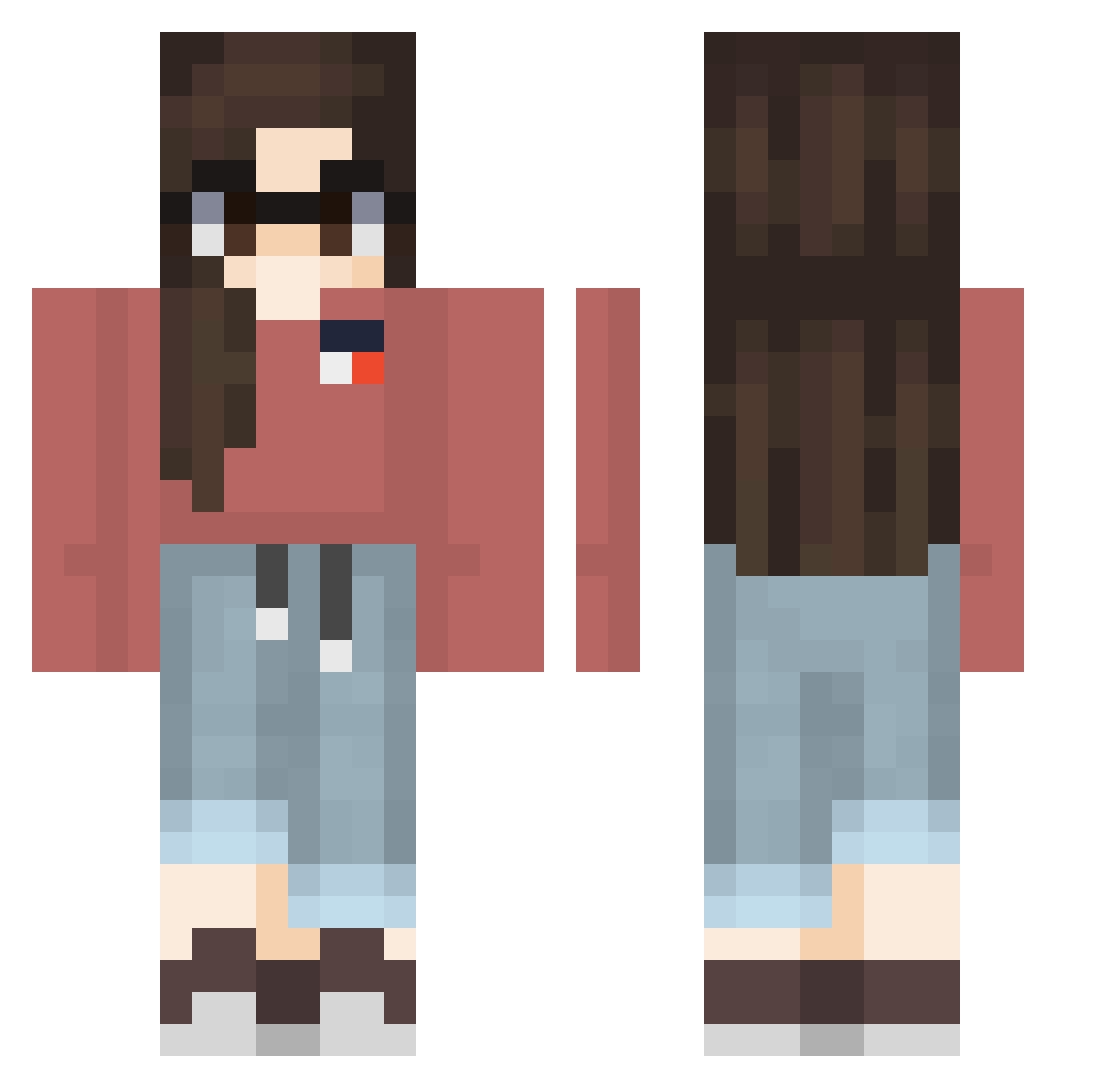 Remmnant Minecraft skin, front and back view