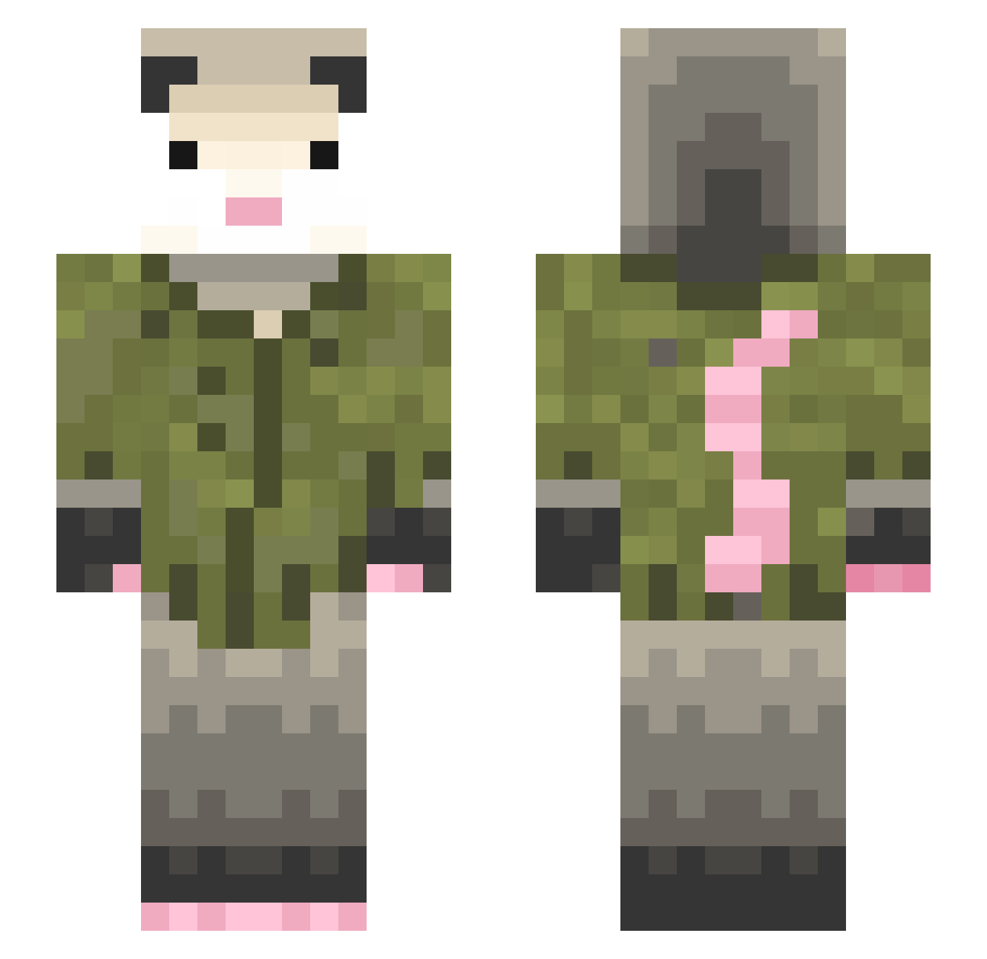 Betty Minecraft skin, front and back view