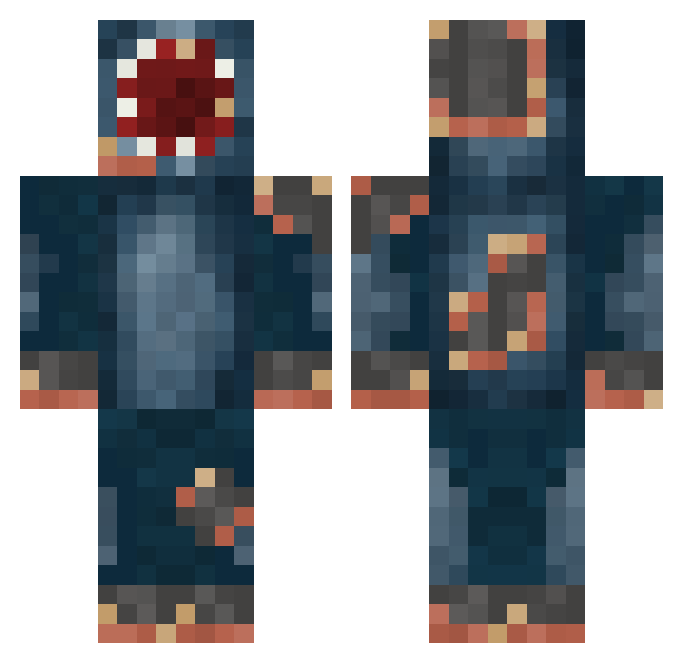 OrcBoom4 Minecraft skin, front and back view