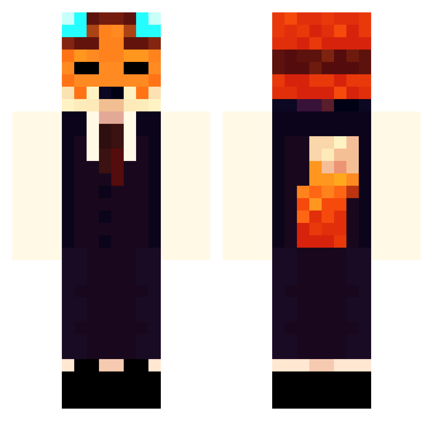 q_Mustafa Minecraft skin, front and back view