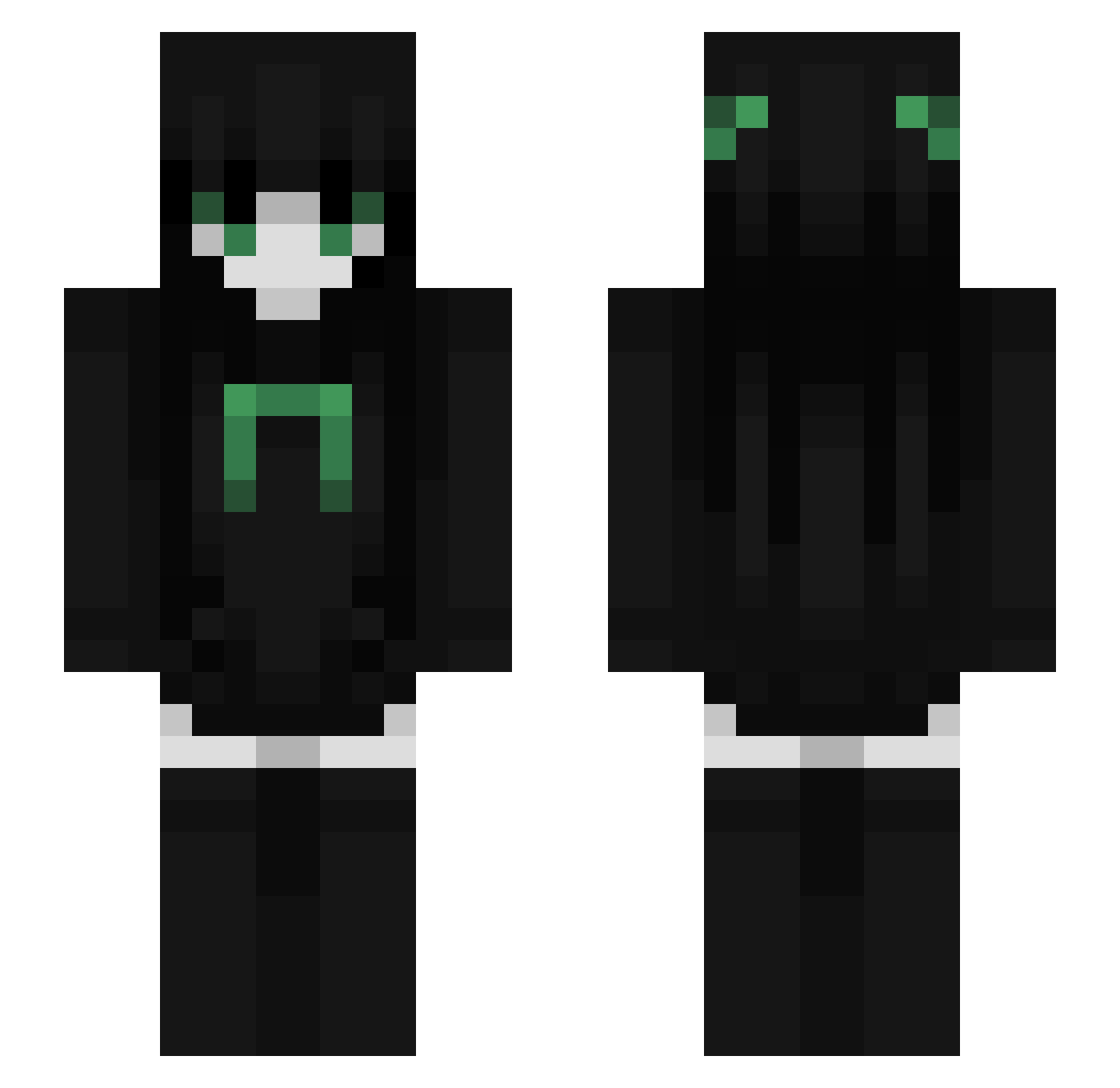 Raptile Minecraft skin, front and back view