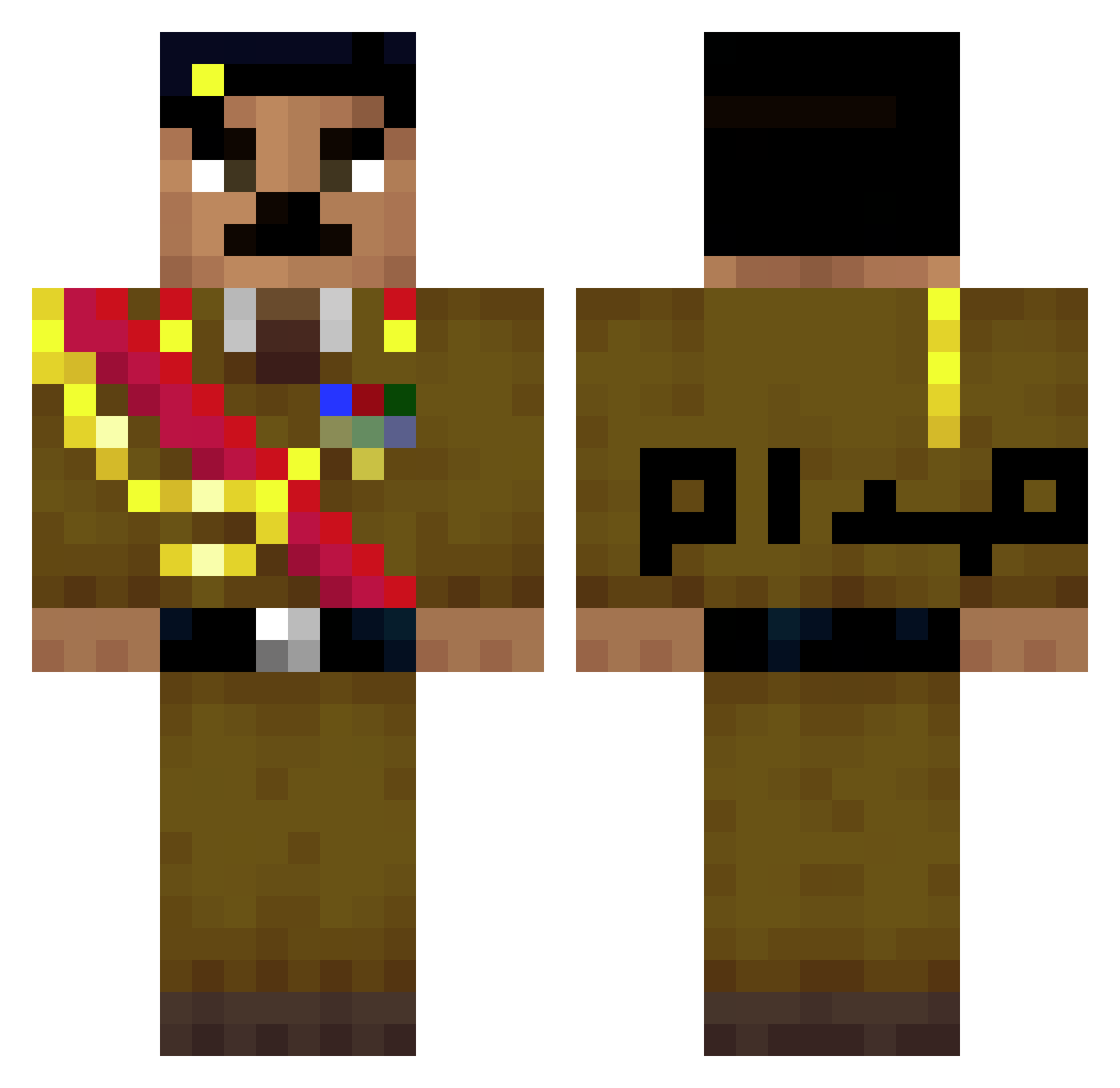 IRXL1 Minecraft skin, front and back view