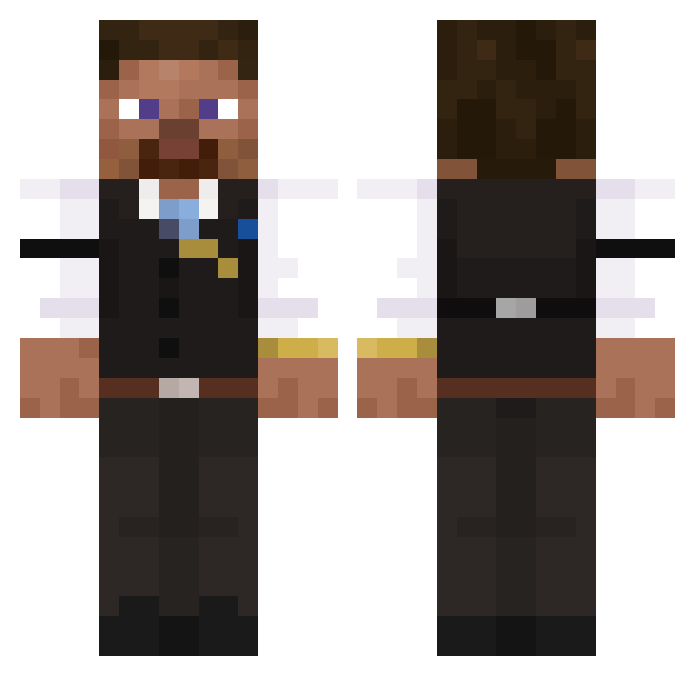 A_Milkshake Minecraft skin, front and back view