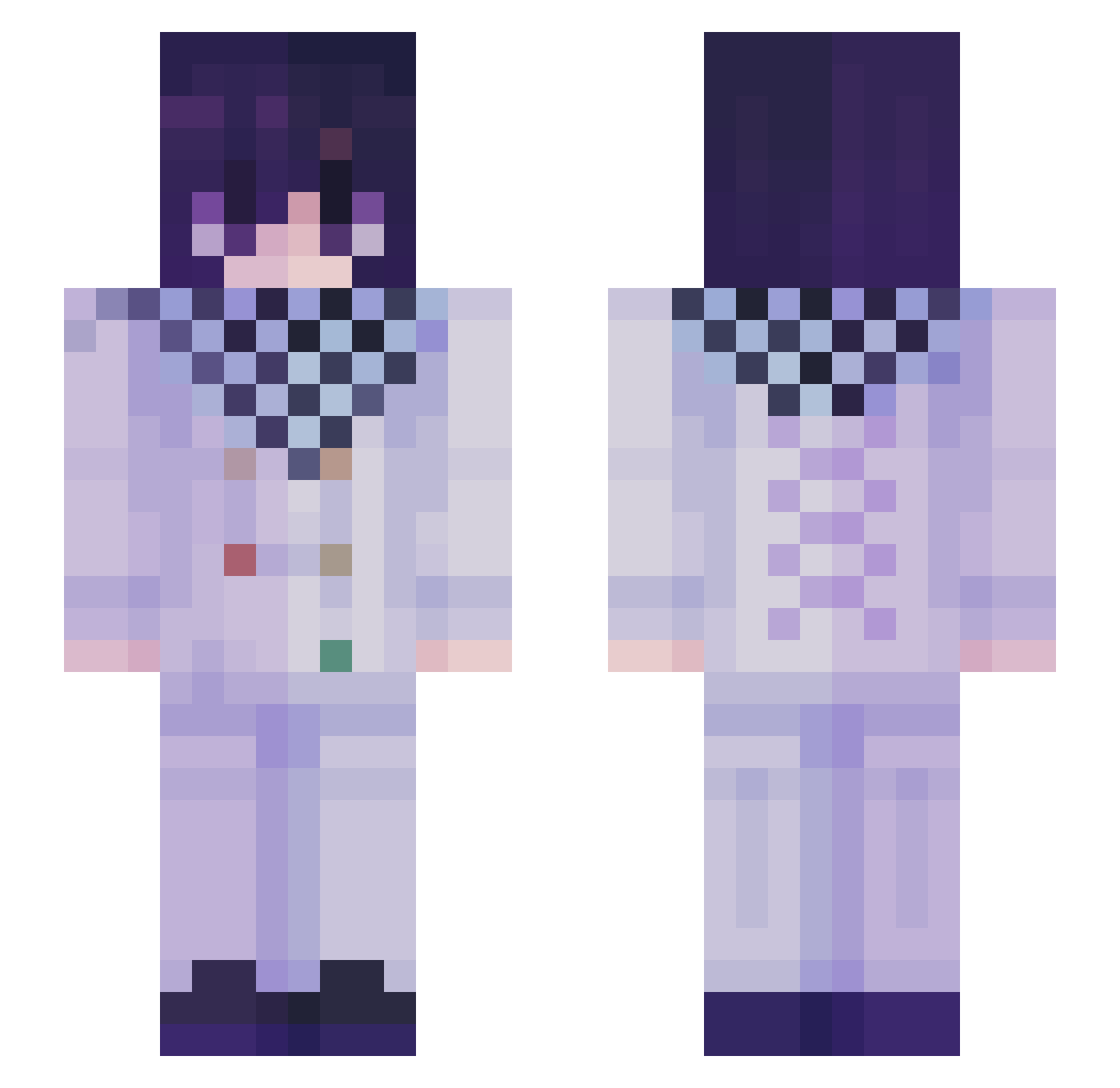 stpdtea Minecraft skin, front and back view
