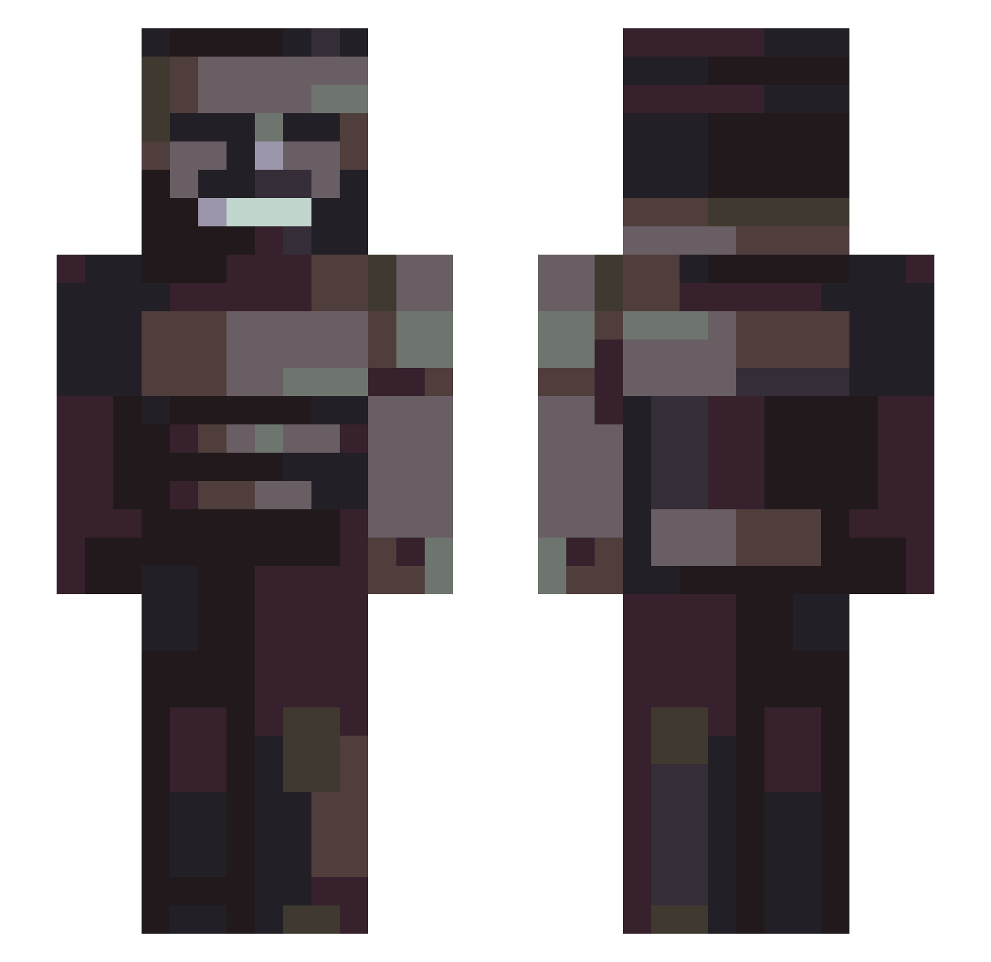 frigginhunteryo Minecraft skin, front and back view