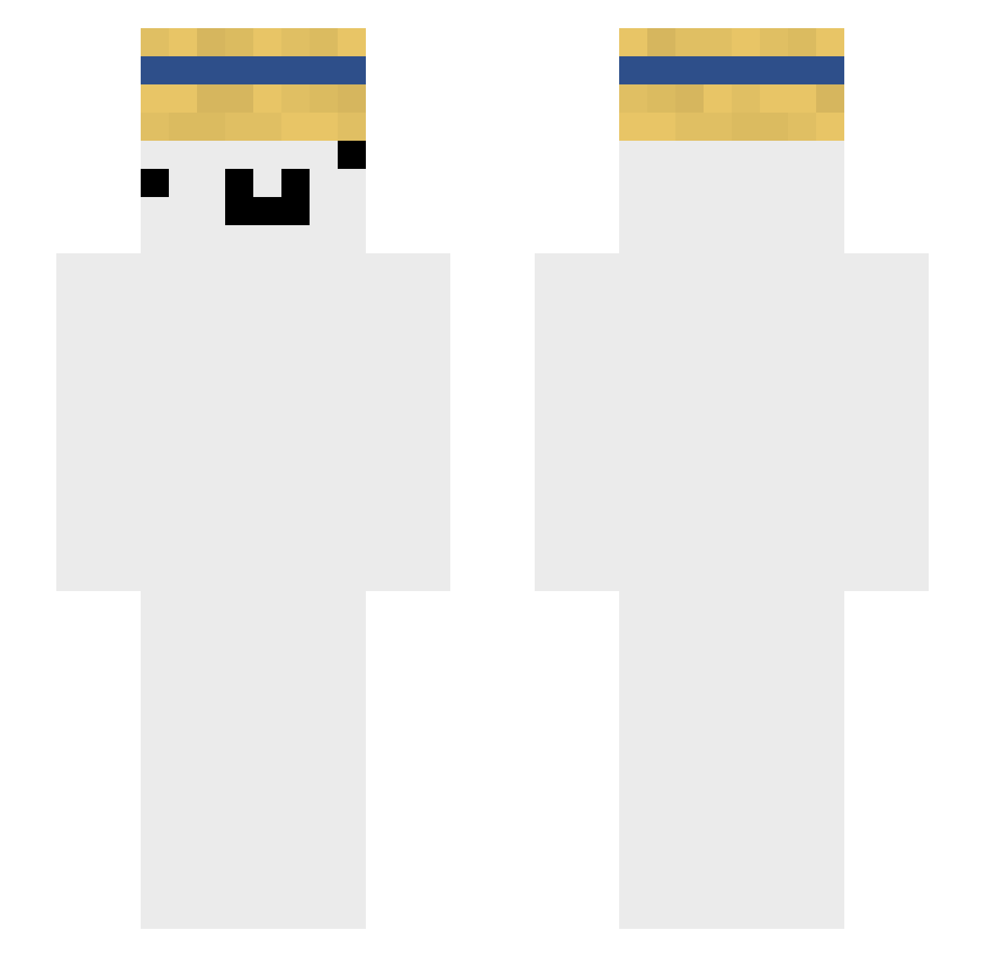 Zippermen Minecraft skin, front and back view