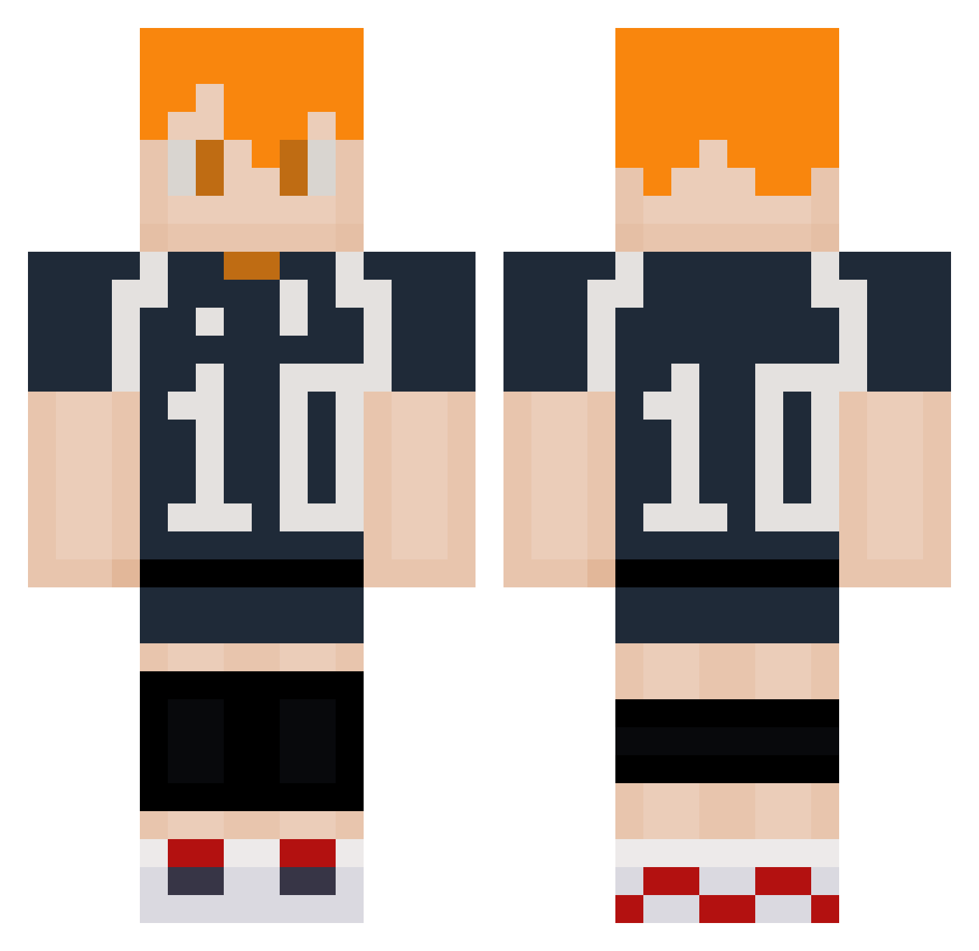 outspring Minecraft skin, front and back view