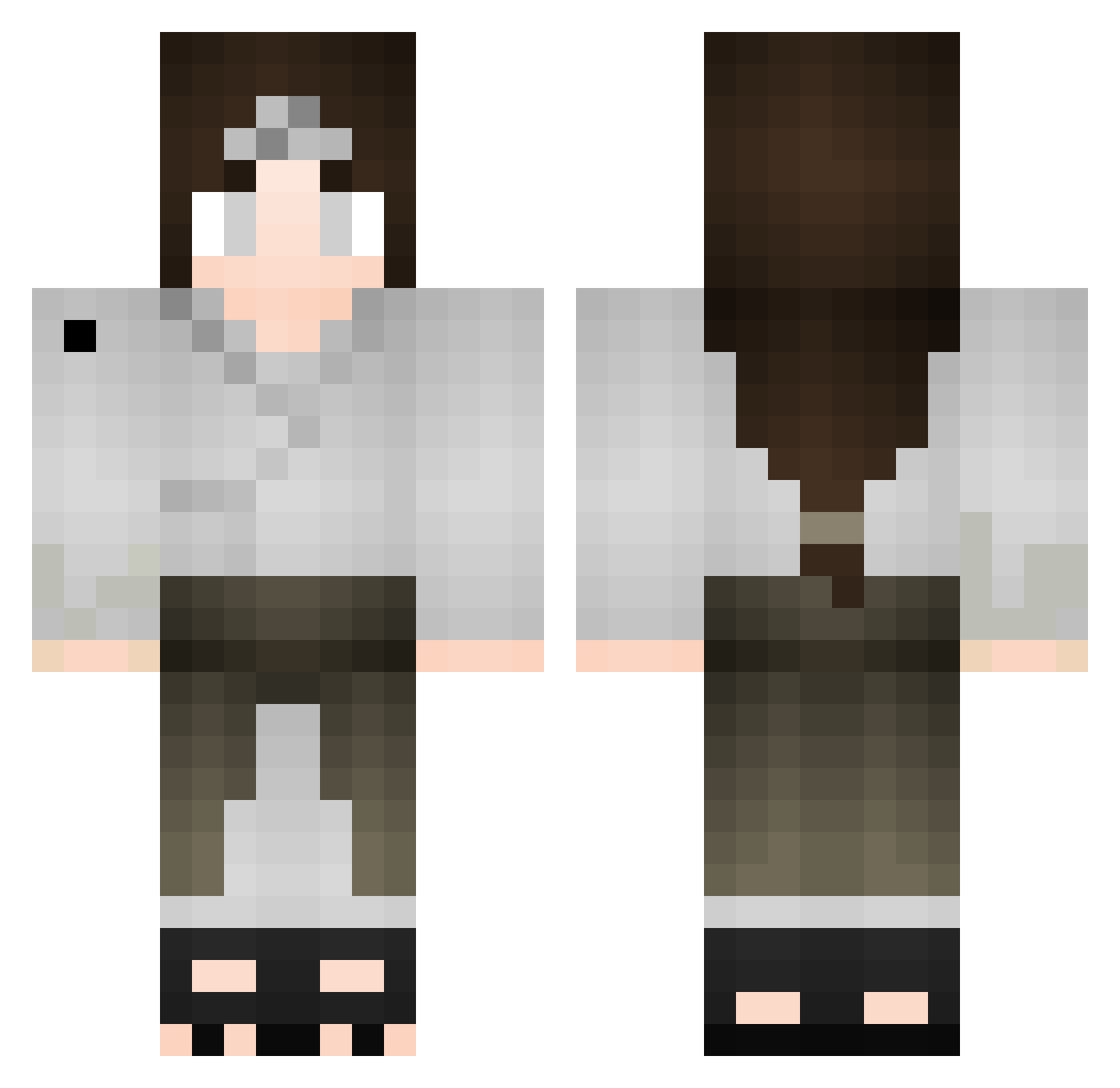 Bragi2859 Minecraft skin, front and back view