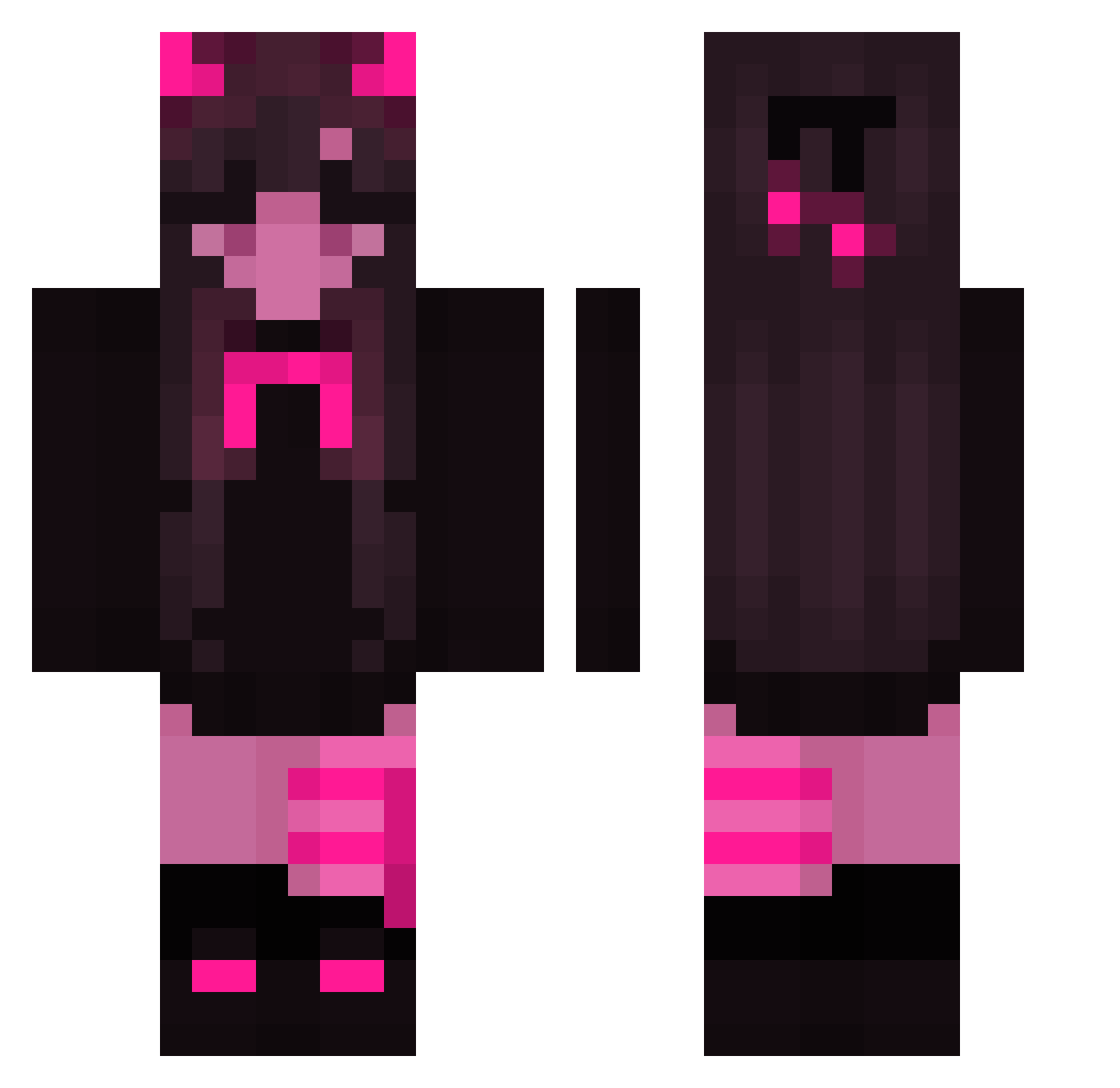Tohiu Minecraft skin, front and back view