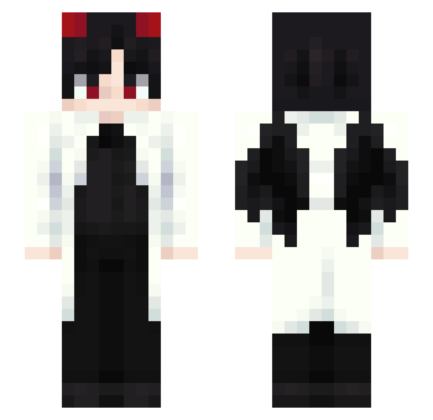 Manuel_Deku Minecraft skin, front and back view