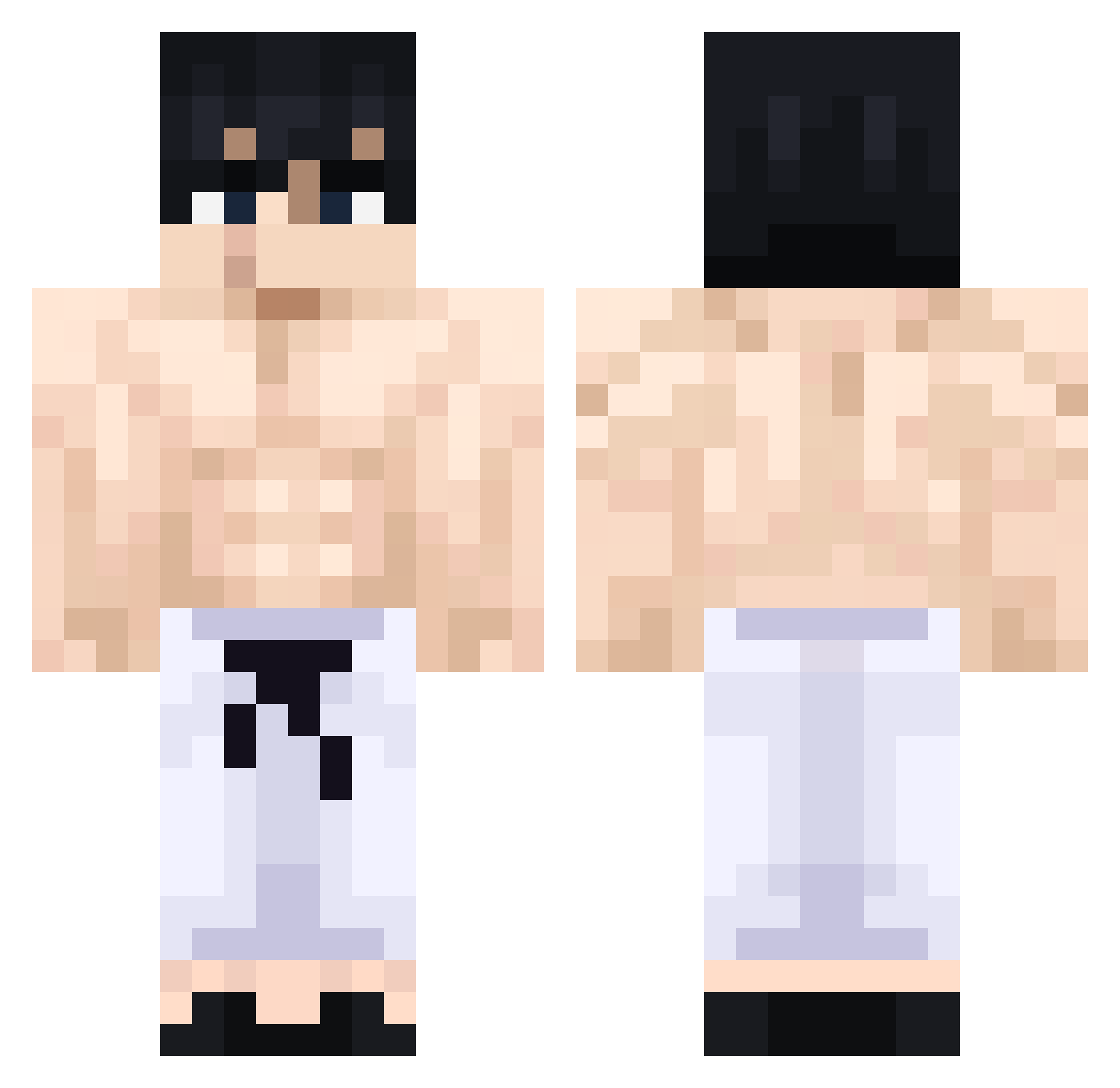 Semenders Minecraft skin, front and back view
