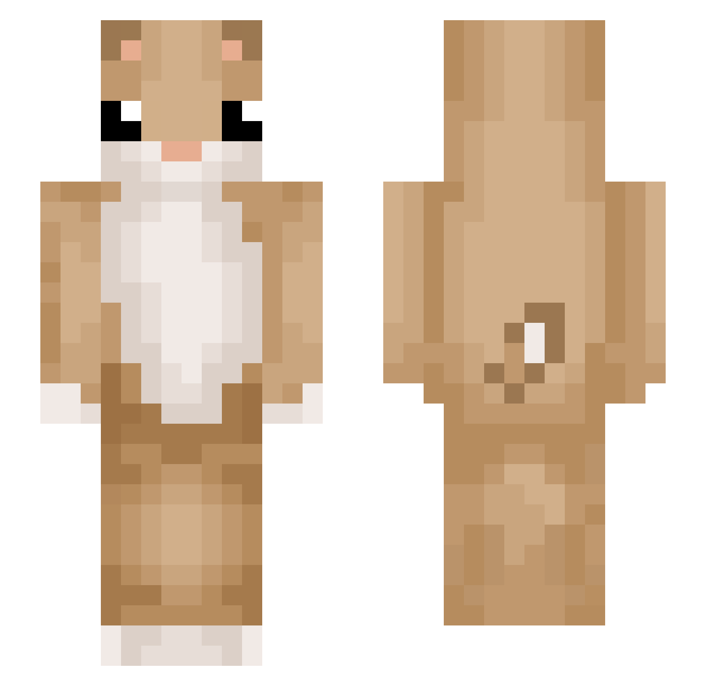 Combeos Minecraft skin, front and back view