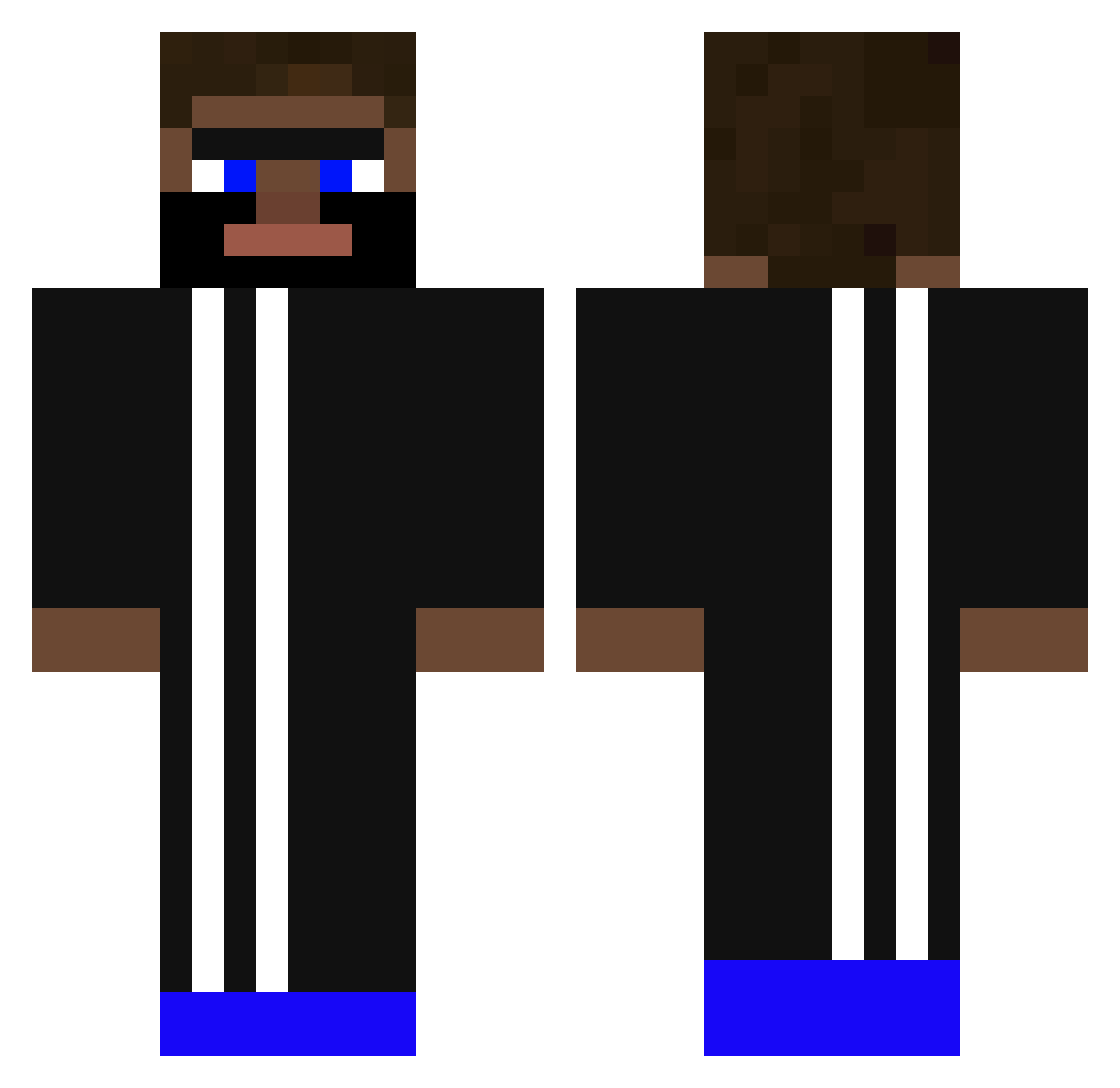 wanesy Minecraft skin, front and back view