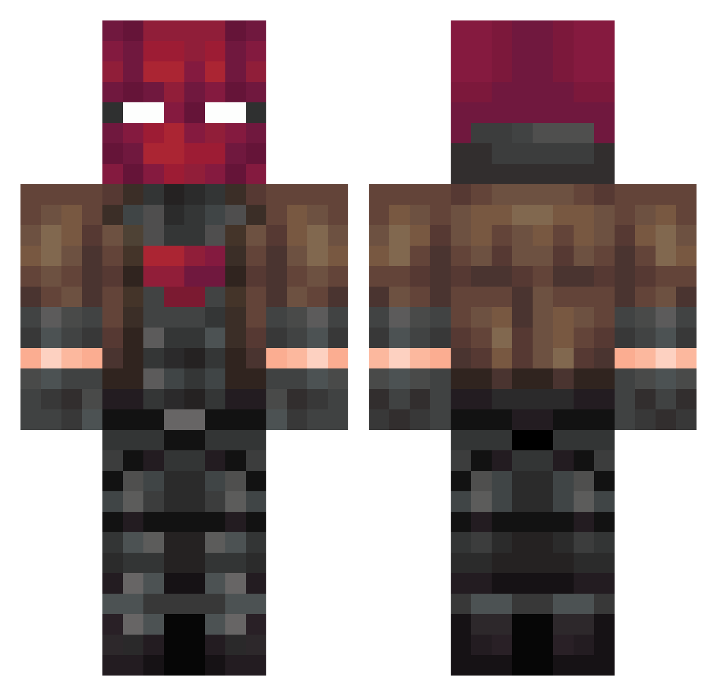 shotoffwastaken Minecraft skin, front and back view