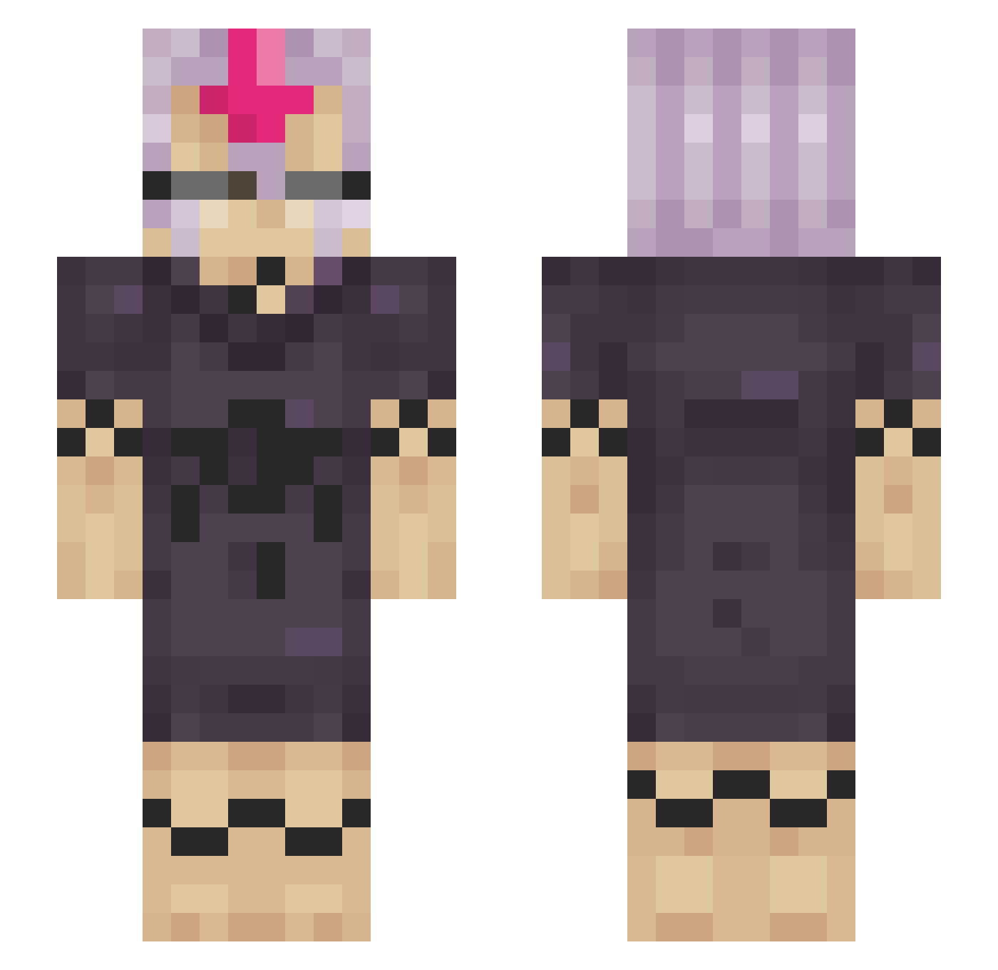 ligans Minecraft skin, front and back view