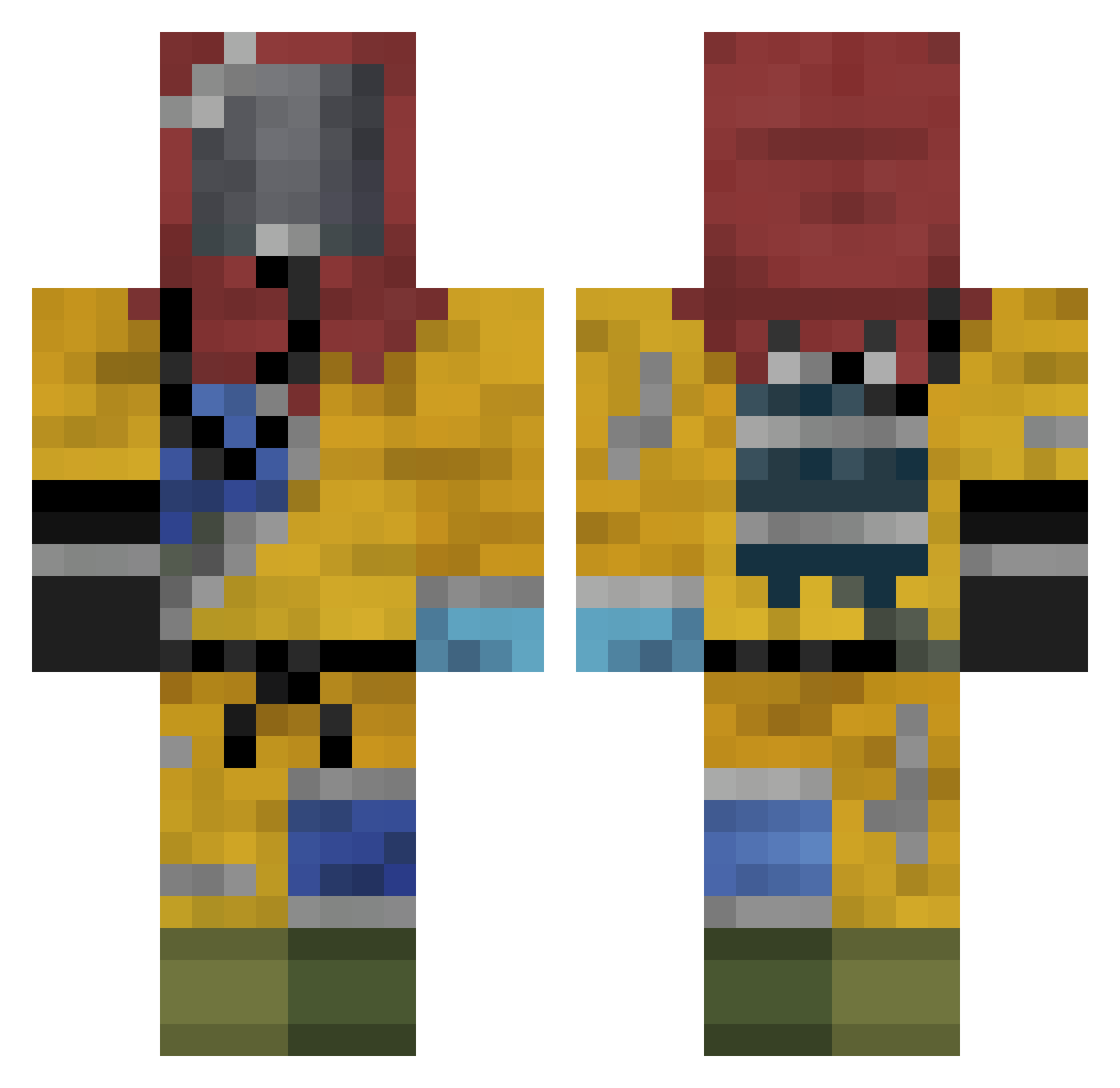 StoneIsADog Minecraft skin, front and back view