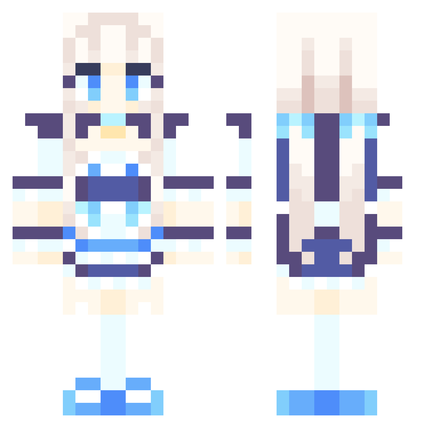 Koneko565 Minecraft skin, front and back view