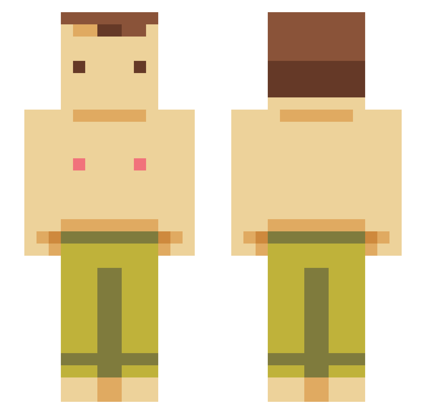 Sekos Minecraft skin, front and back view