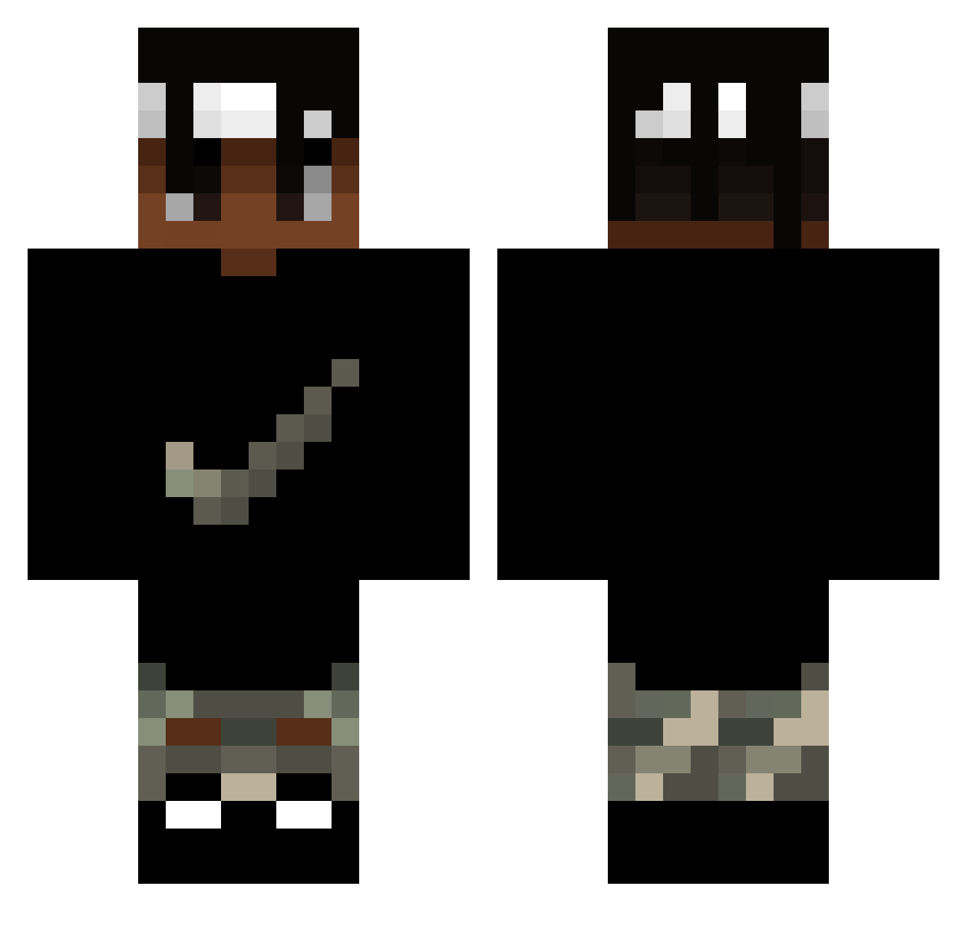 Rayan54 Minecraft skin, front and back view