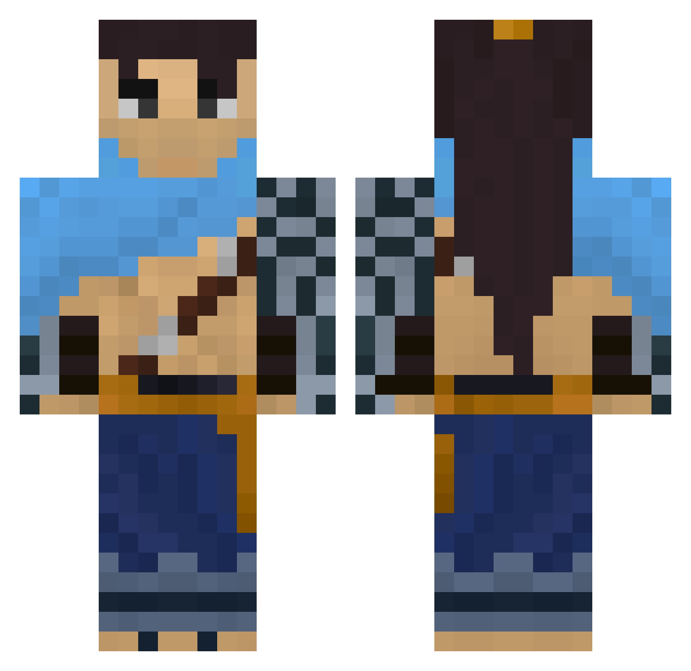 iasuo Minecraft skin, front and back view