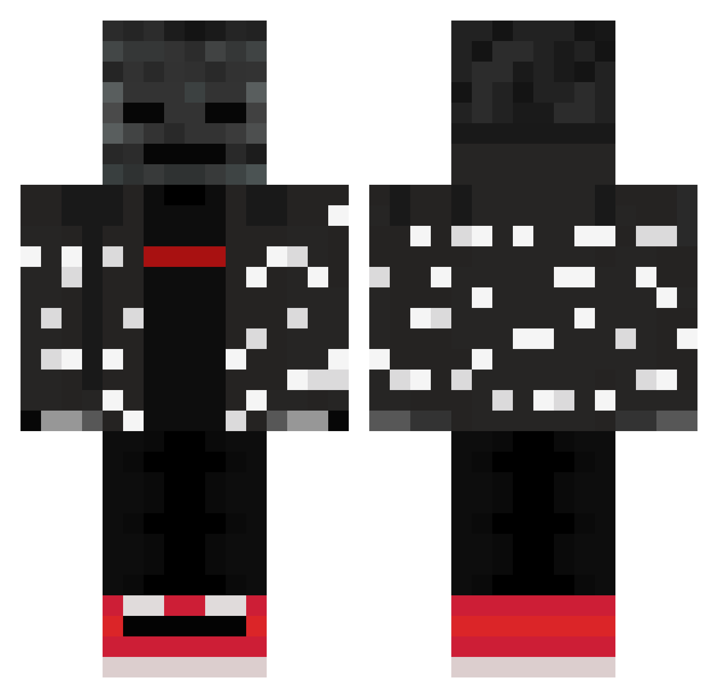 ElRaiden Minecraft skin, front and back view