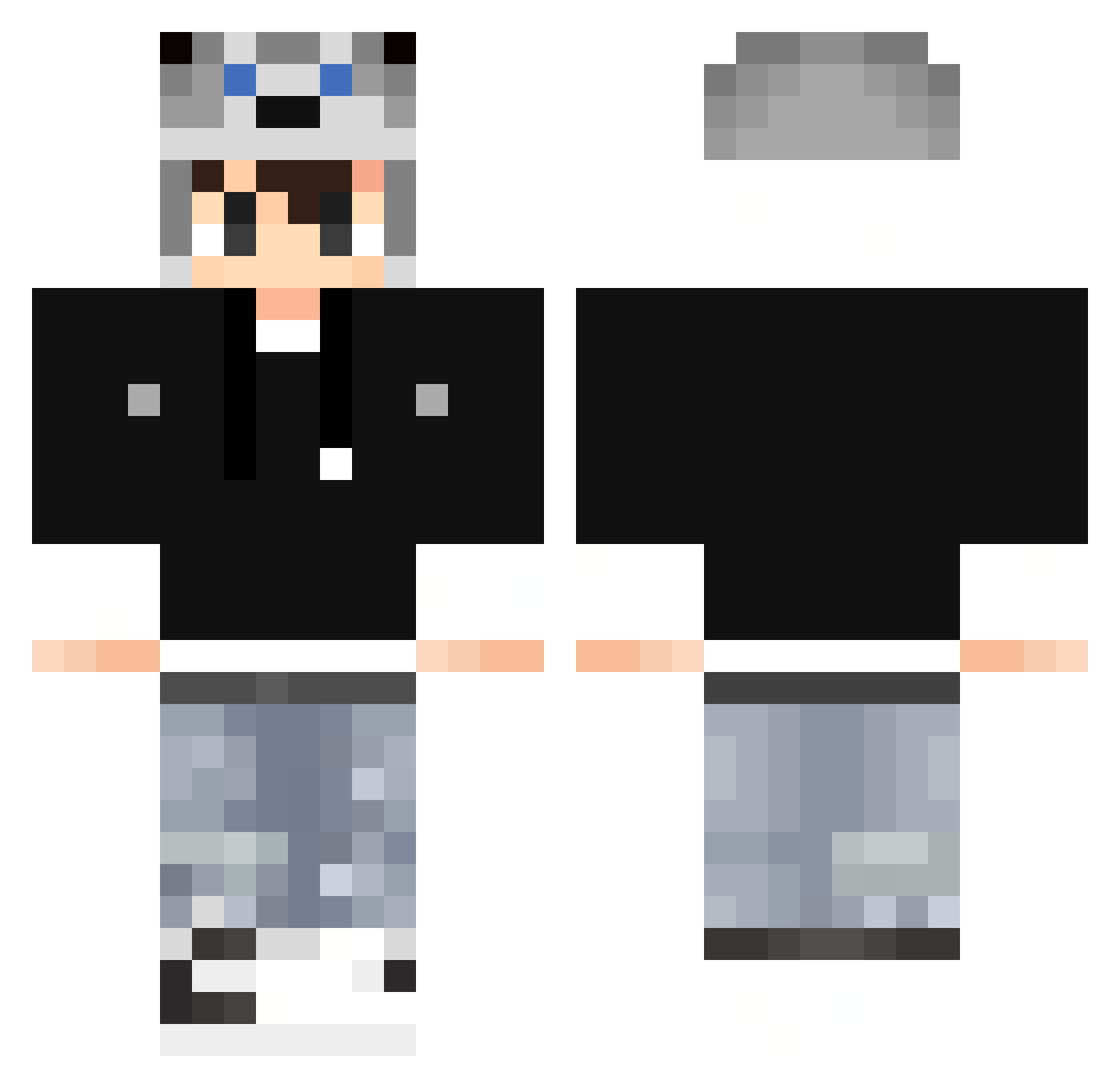 Excessant Minecraft skin, front and back view