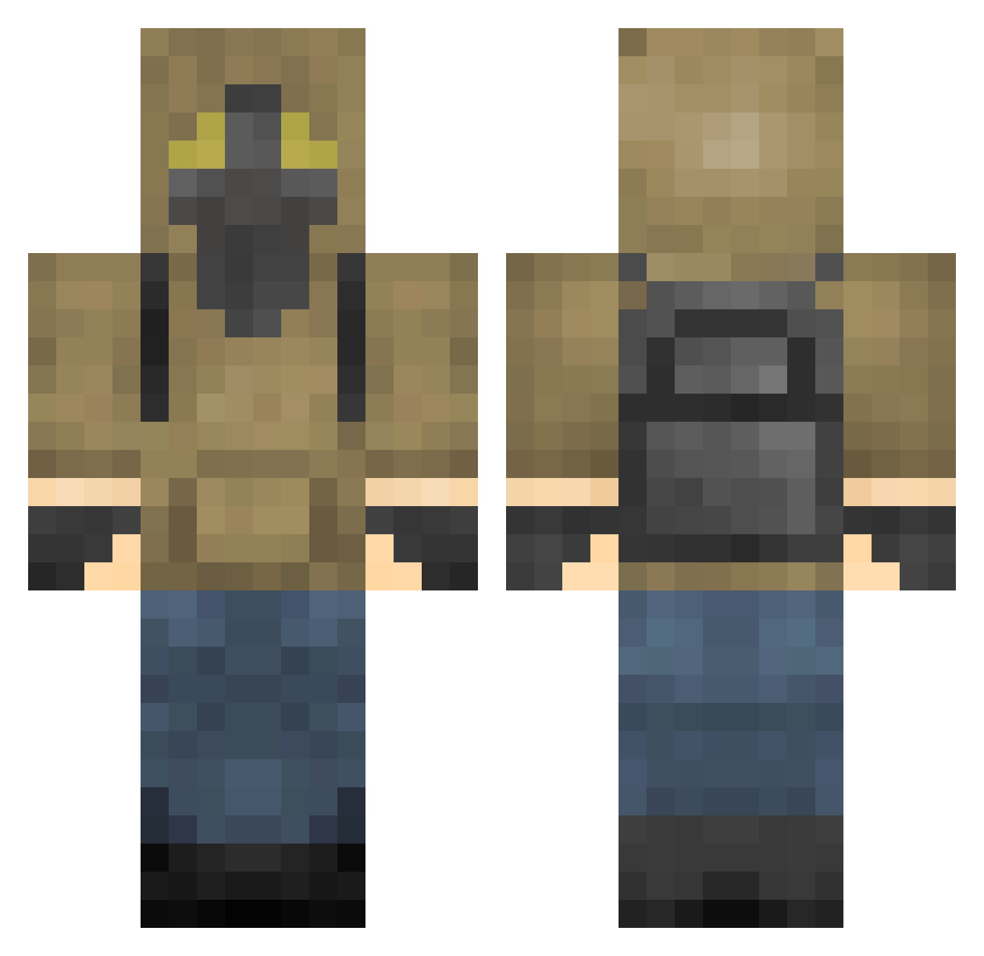 mattdrazz Minecraft skin, front and back view