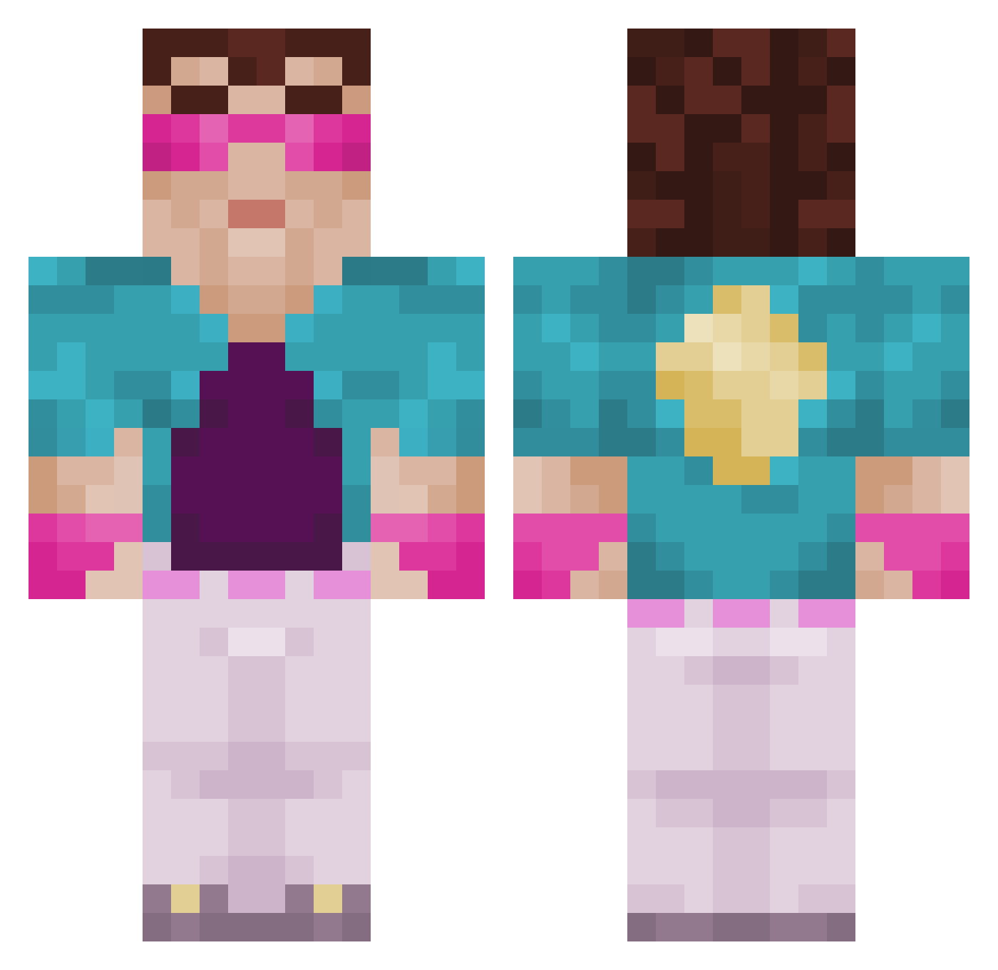 iceuhcniger Minecraft skin, front and back view