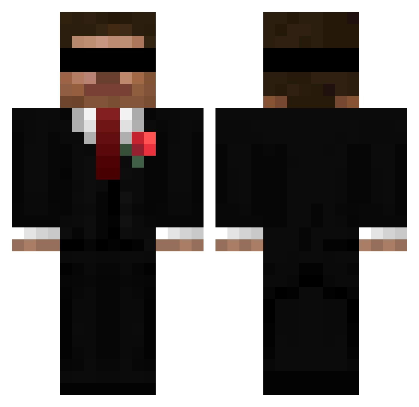 1TZRust Minecraft skin, front and back view
