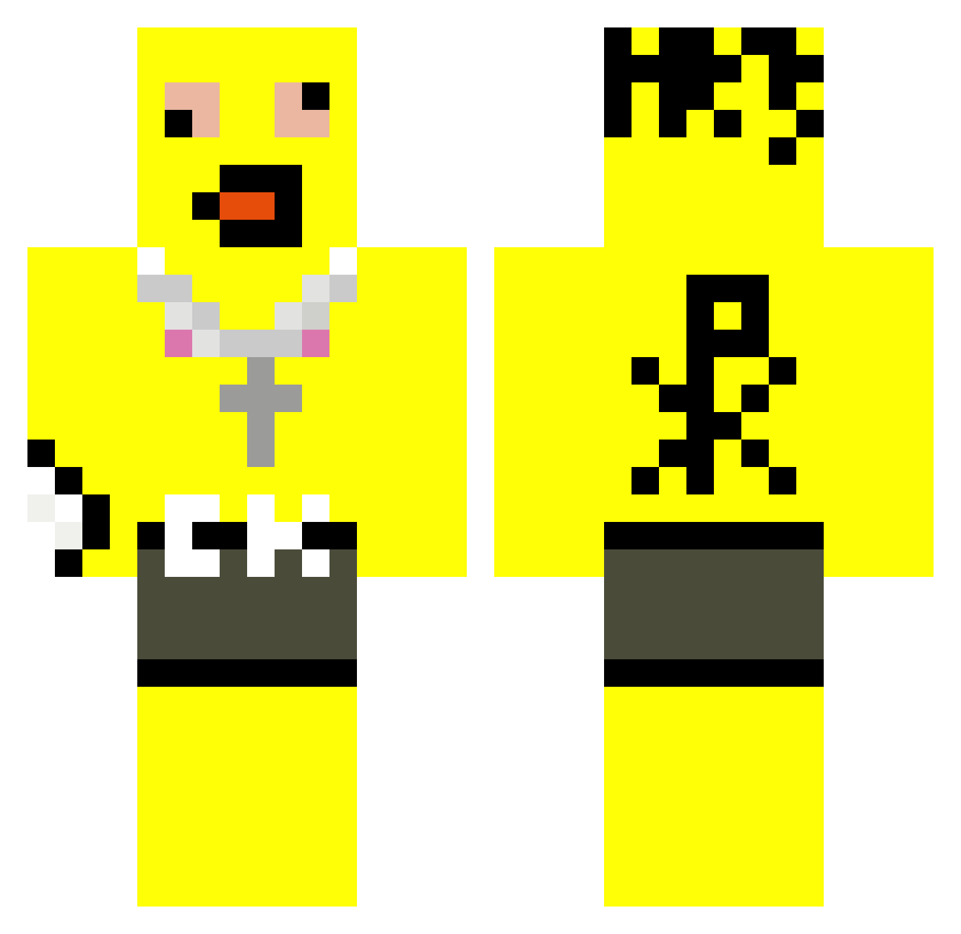 prgic Minecraft skin, front and back view