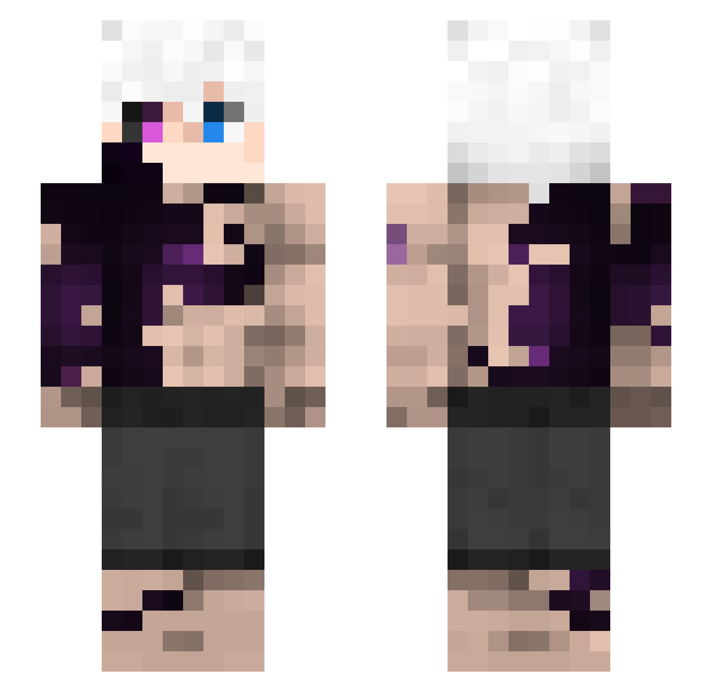 StormX_DEATH Minecraft skin, front and back view