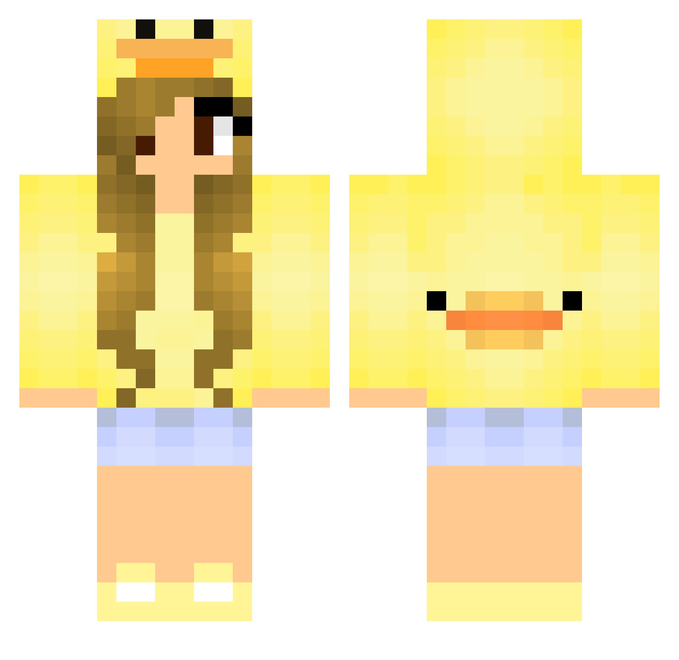 pyuooper Minecraft skin, front and back view