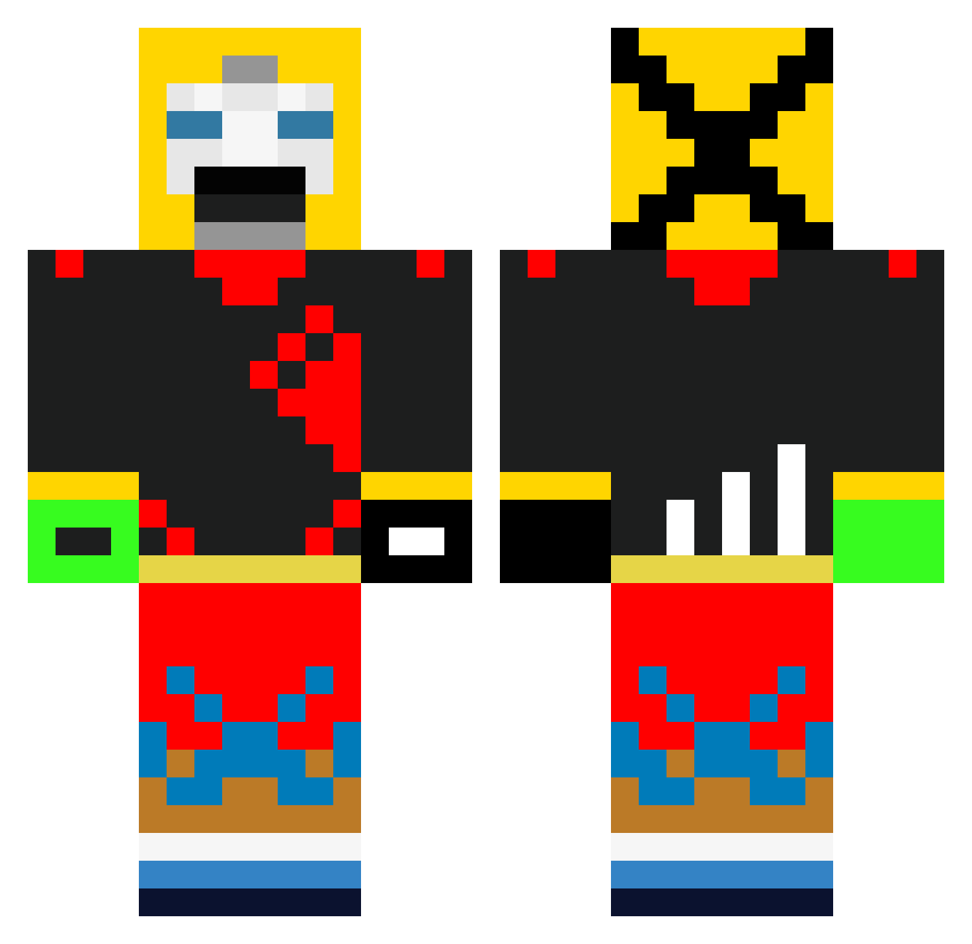 Sestetto Minecraft skin, front and back view
