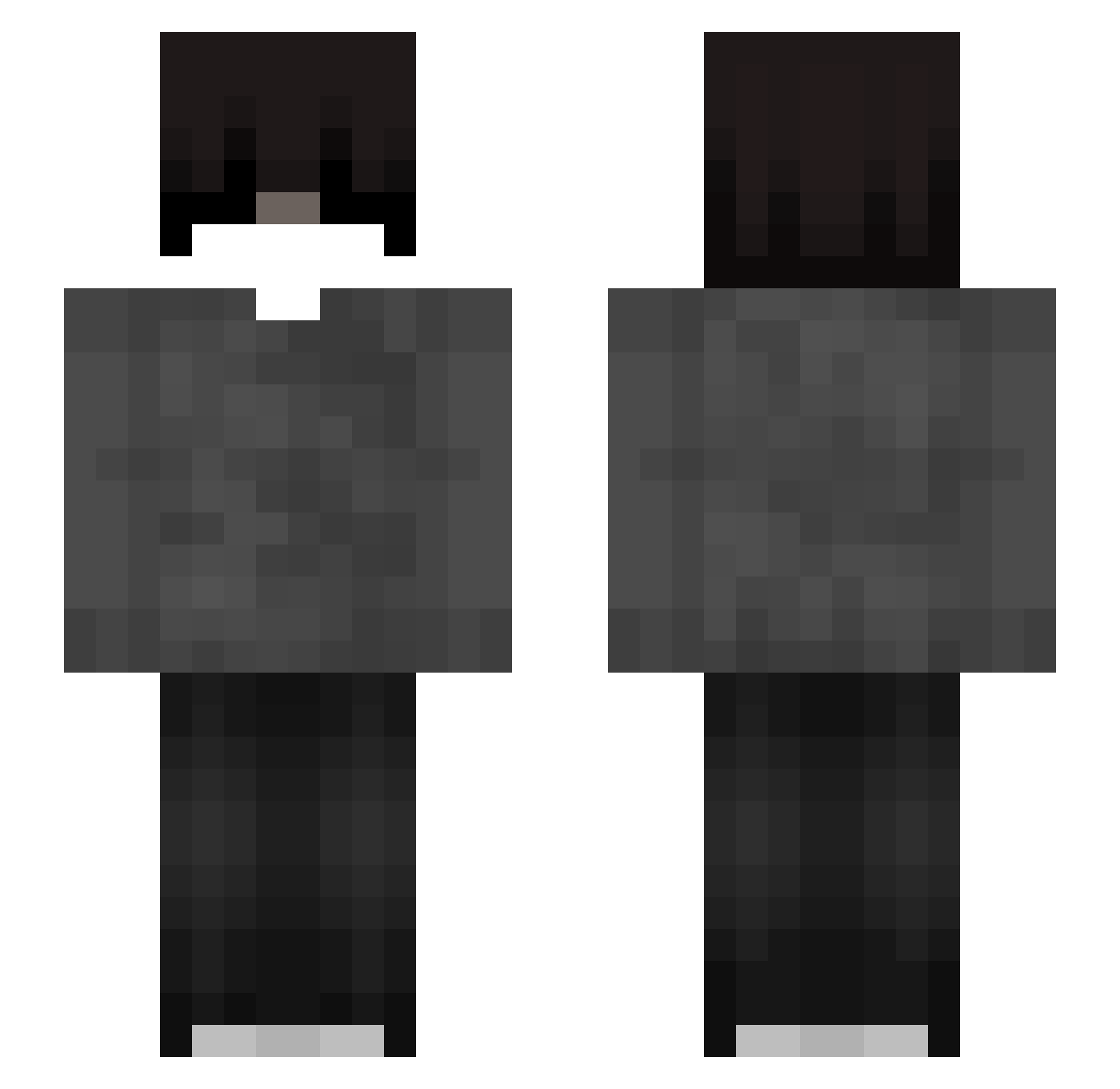 VanillaDD Minecraft skin, front and back view