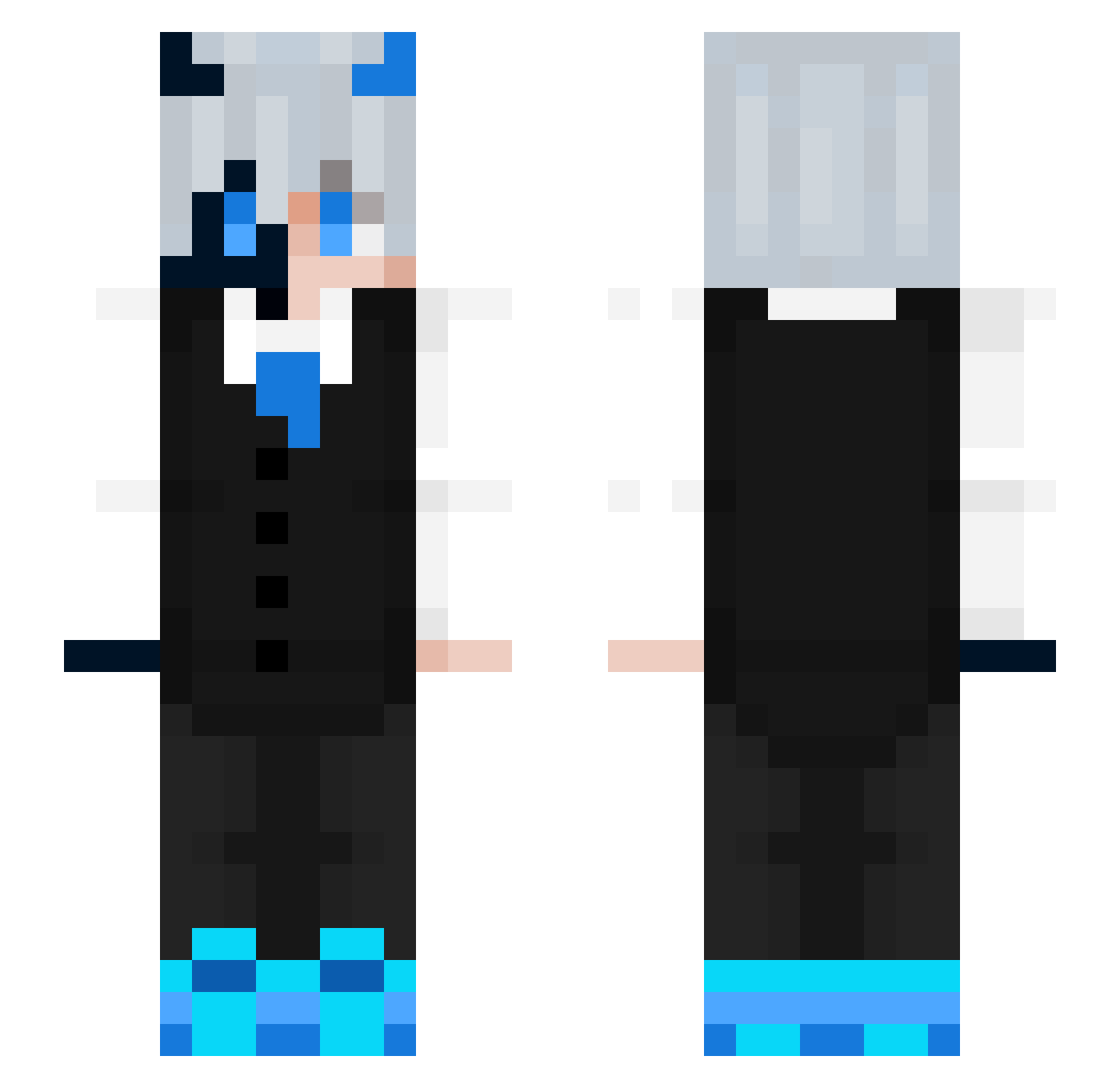 Zockerboi Minecraft skin, front and back view