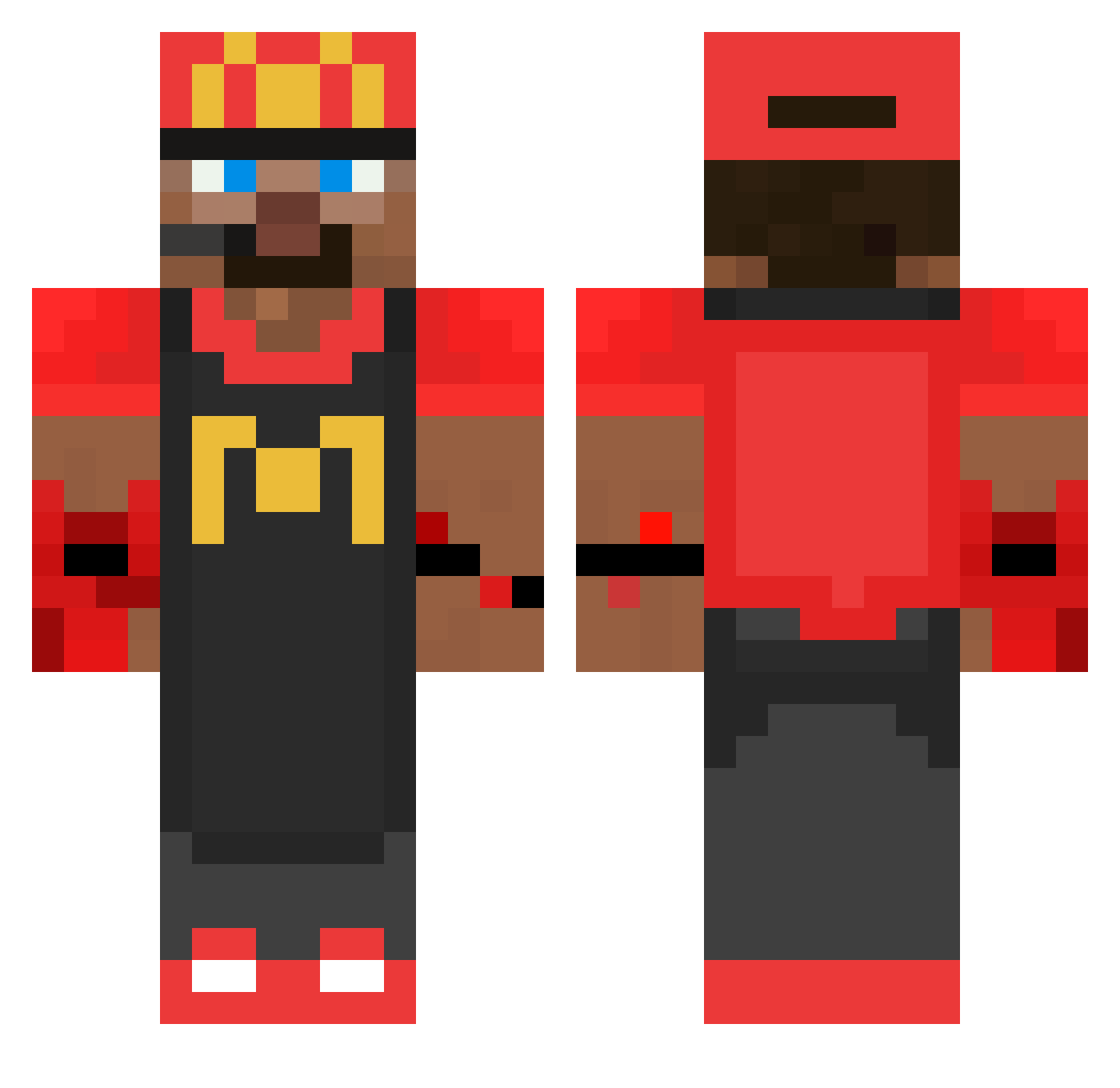 HomanBill Minecraft skin, front and back view